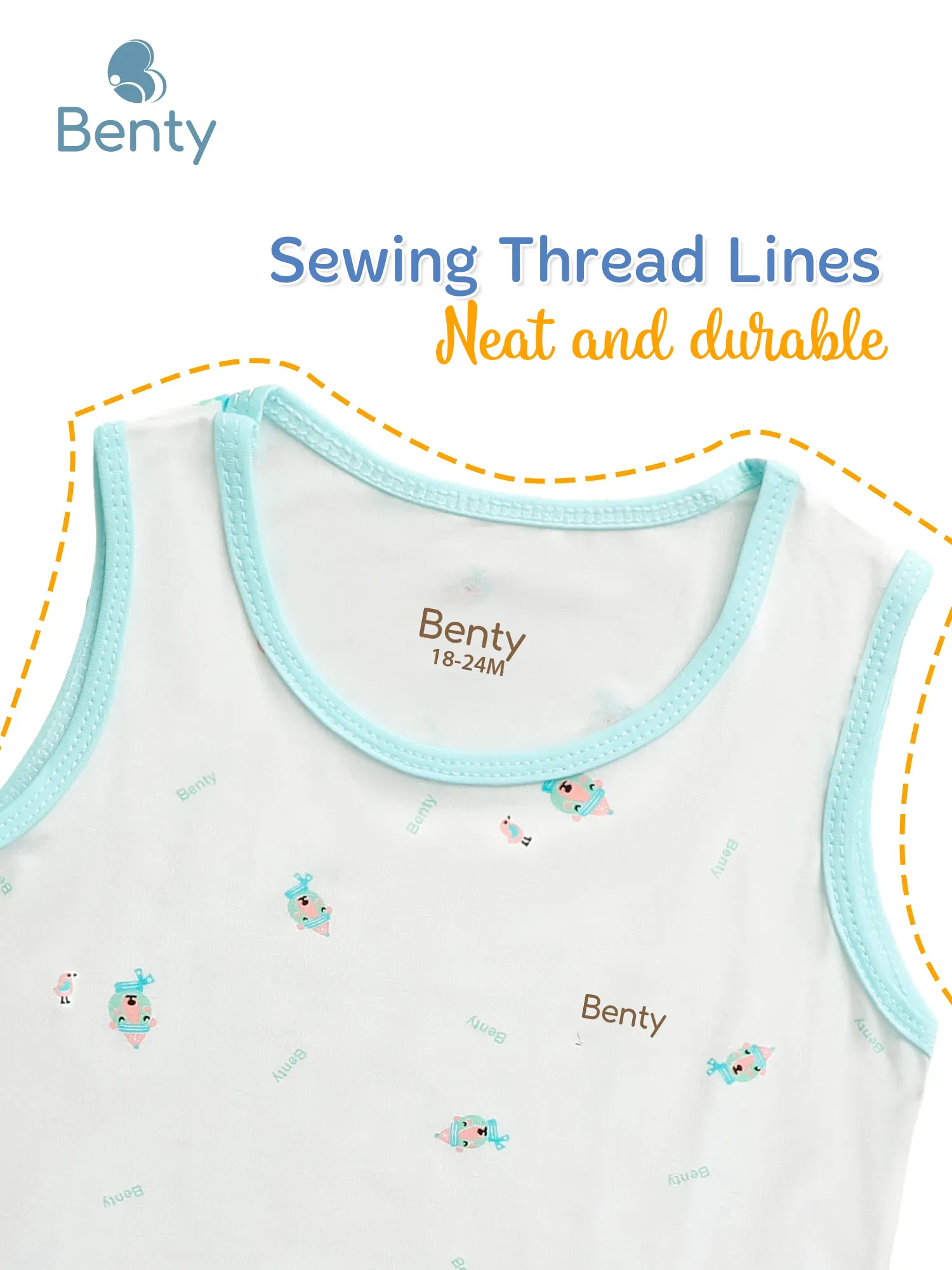 BENTY brand tank top outfit with bear print, high-quality