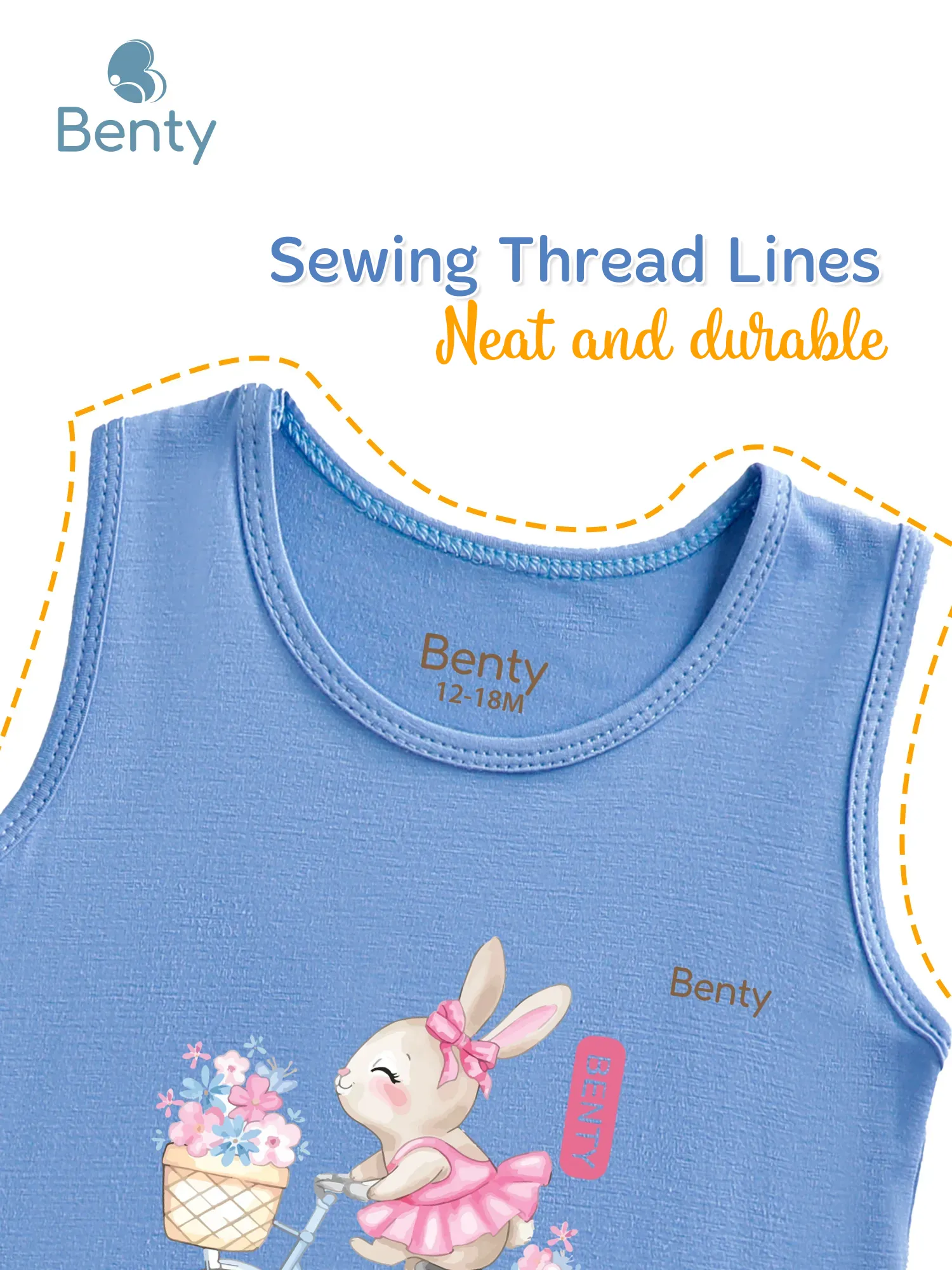 BENTY BT014 bunny printed tank top set, high quality fabric
