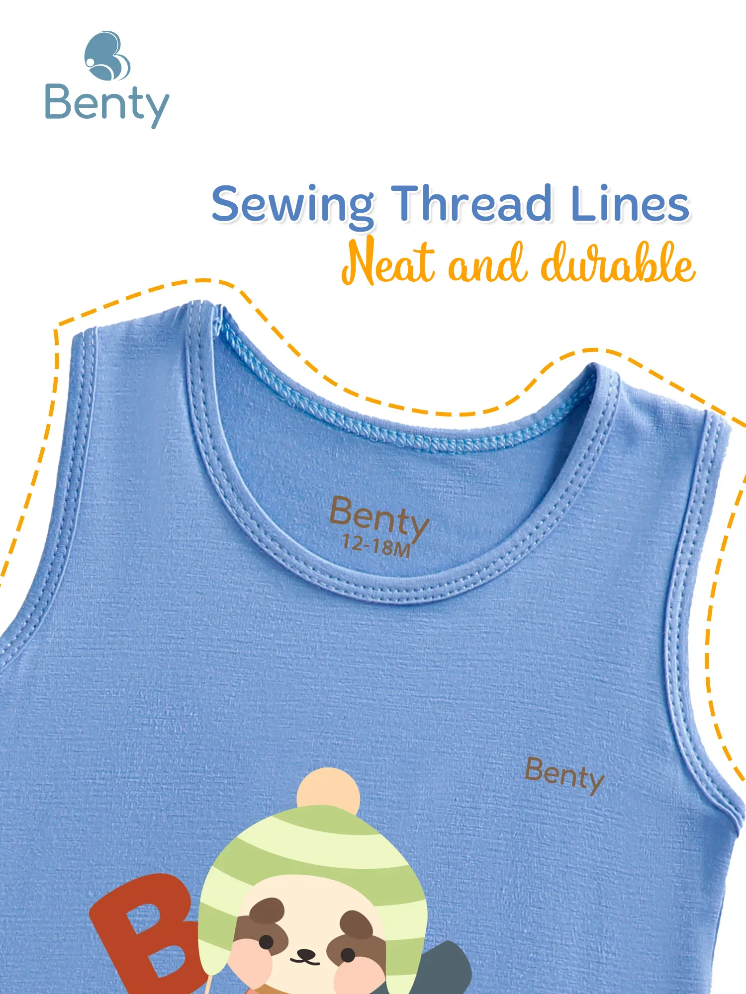 BENTY BT005 bear printed tank top set for boys and girls