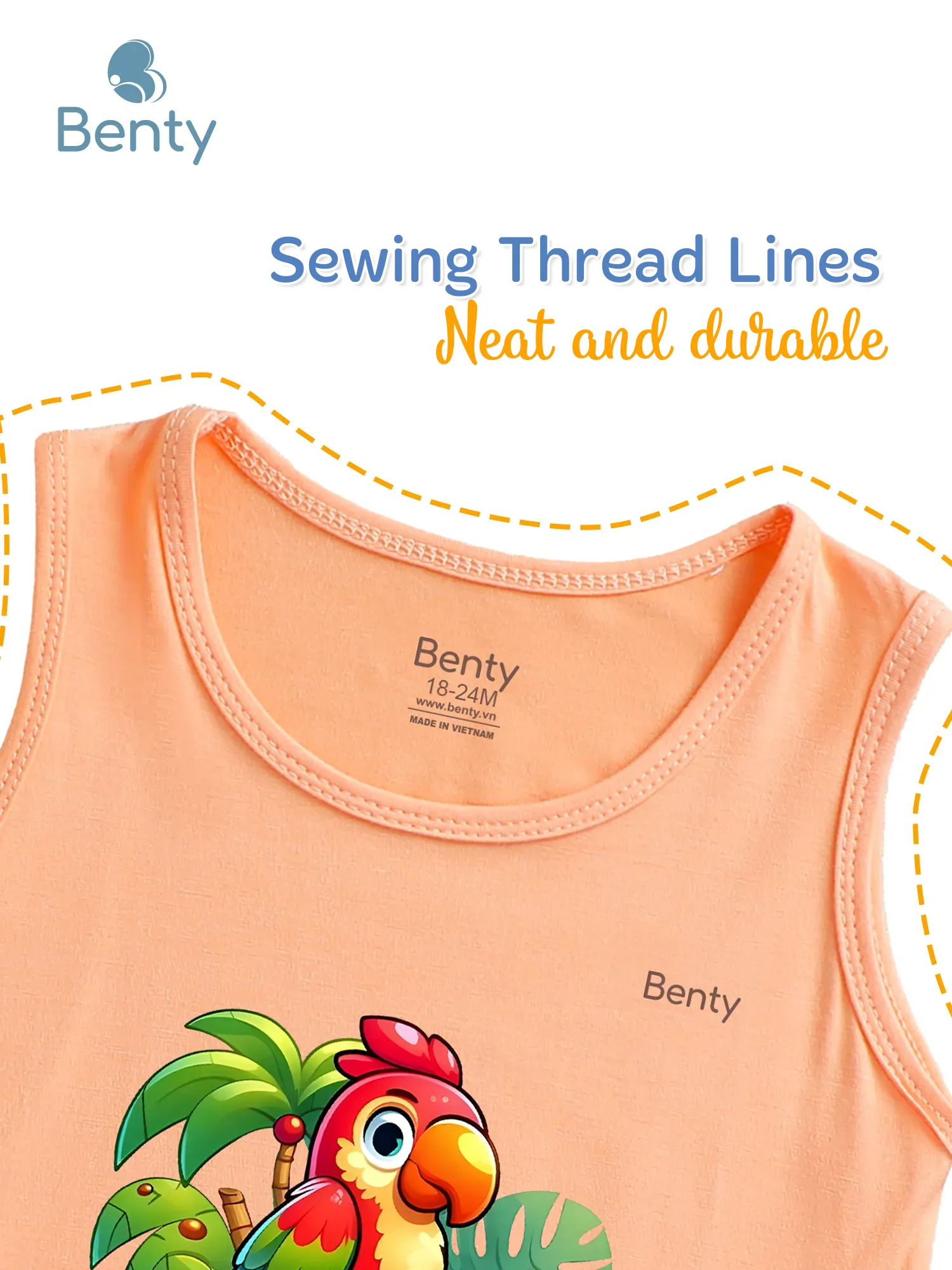 Parrot Benty BT117 tank top set, cool and soft children’s clothes