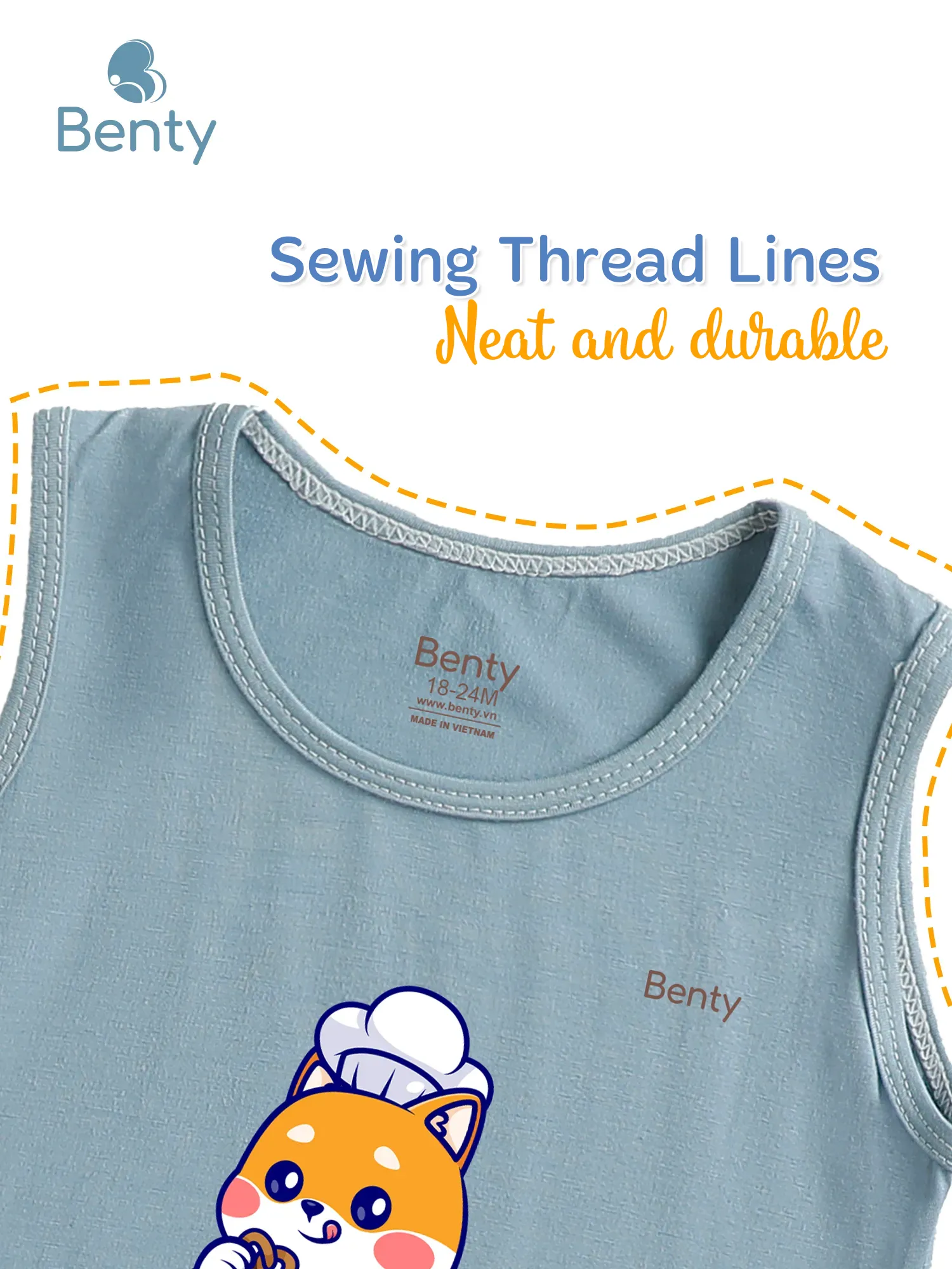 BENTY BT089 chef cat tank top set, baby boy and girl clothing