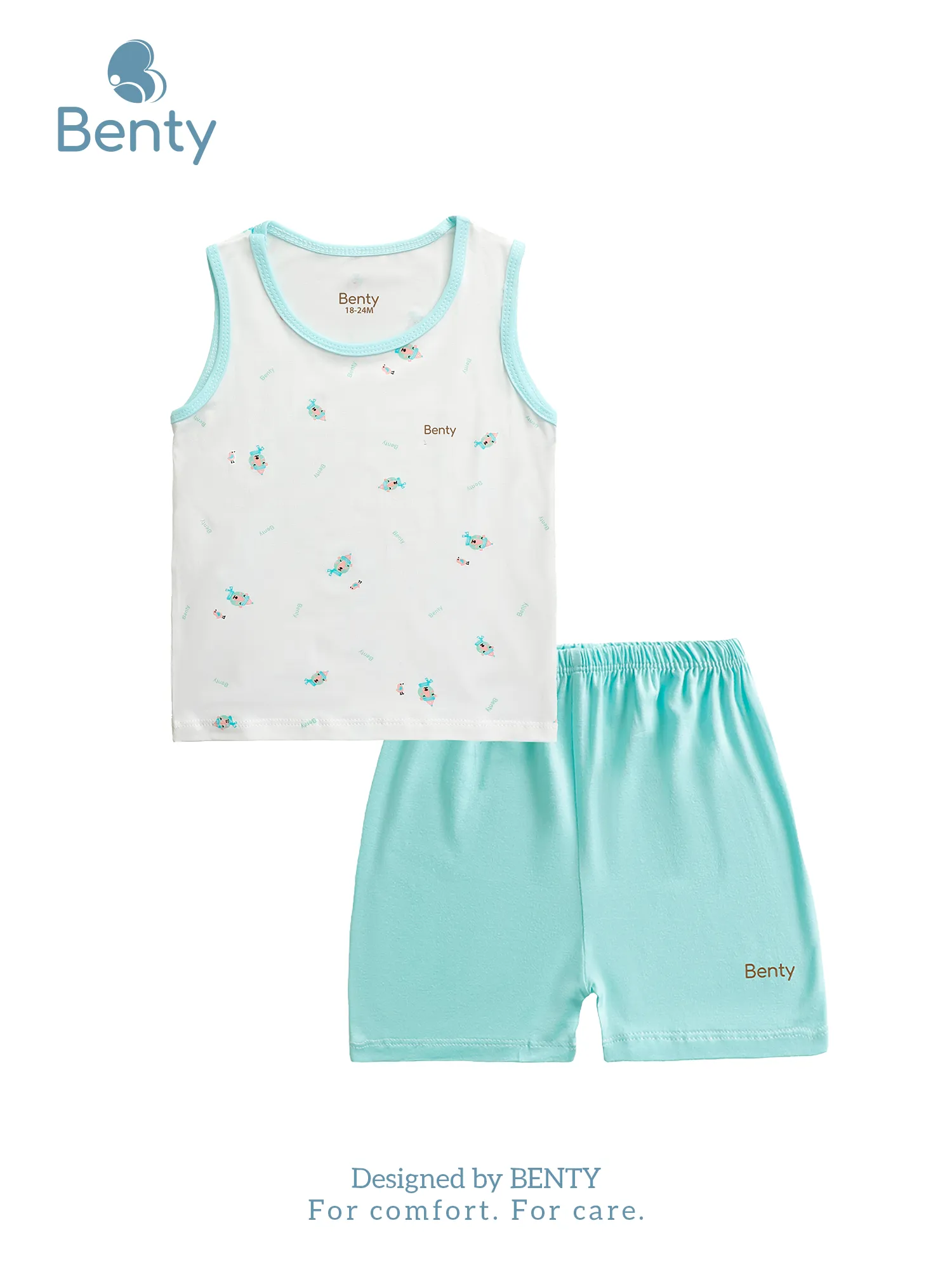 BENTY brand tank top outfit with bear print, high-quality