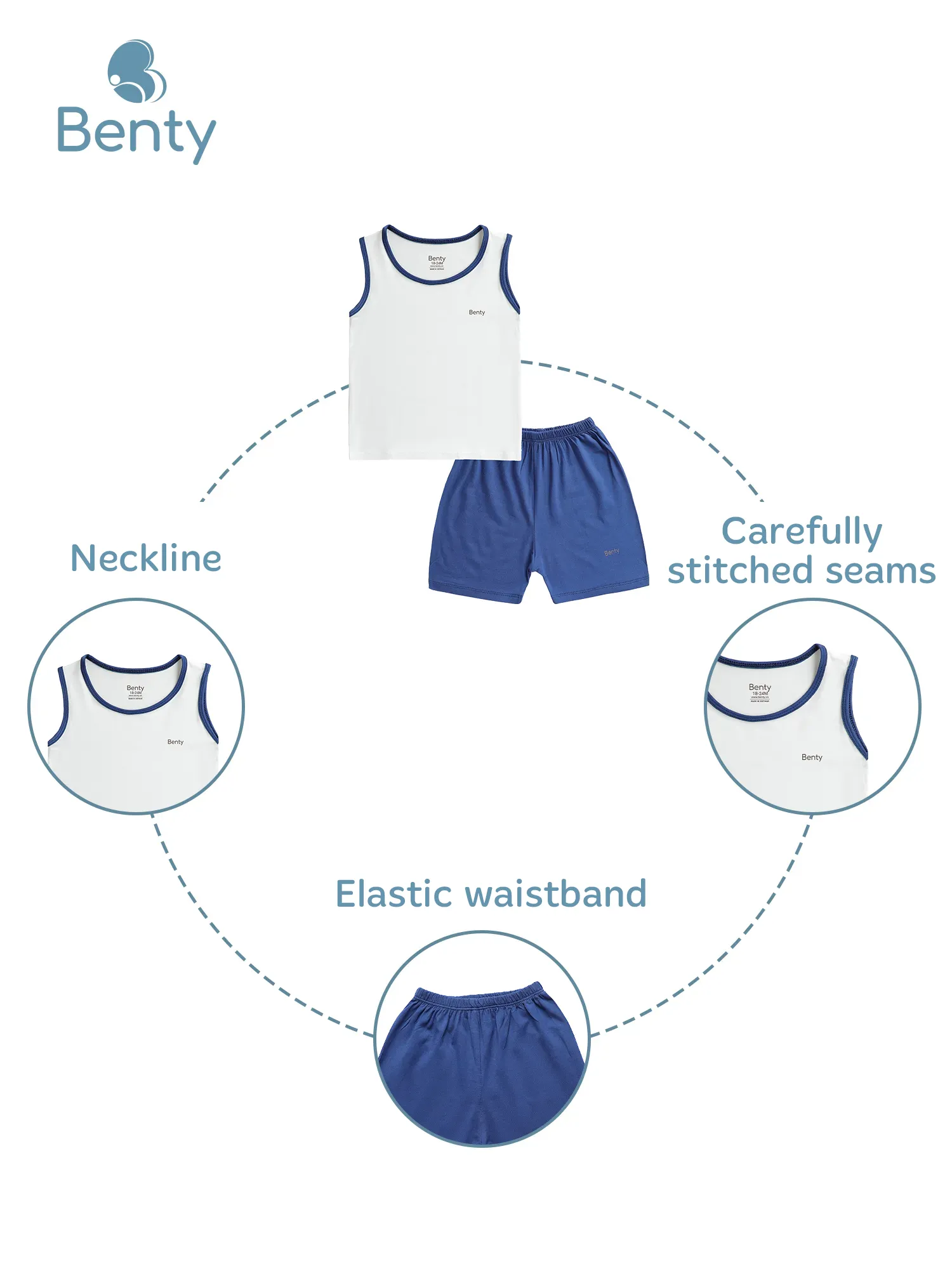 BENTY tank top set with plain trim cute, made of high-quality, soft fabric