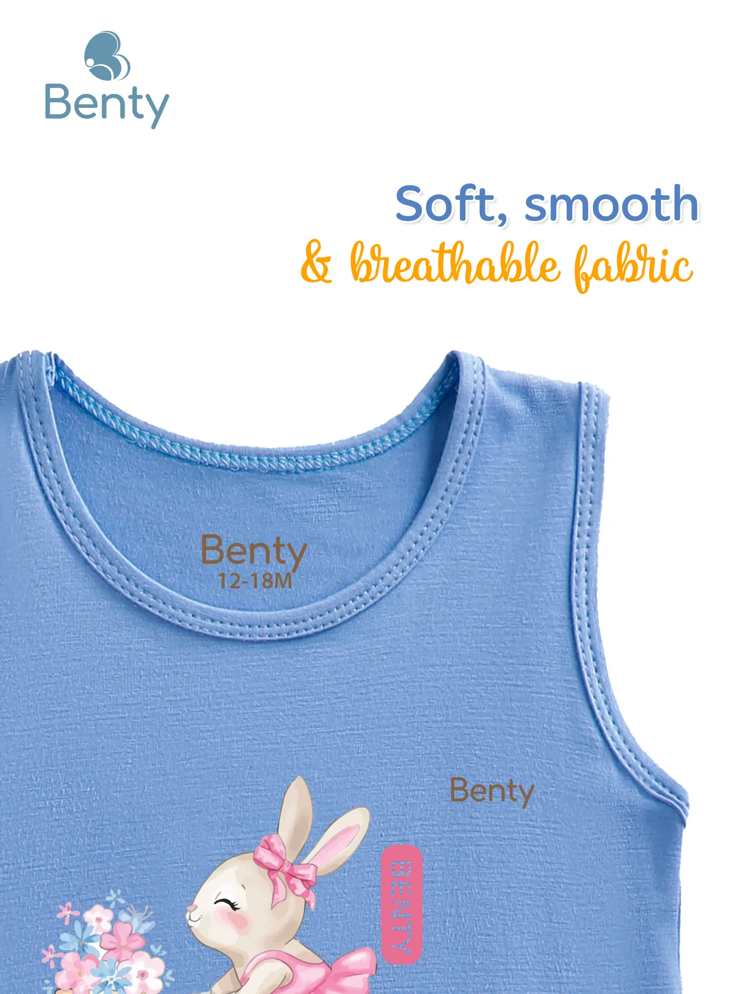 BENTY BT014 bunny printed tank top set, high quality fabric