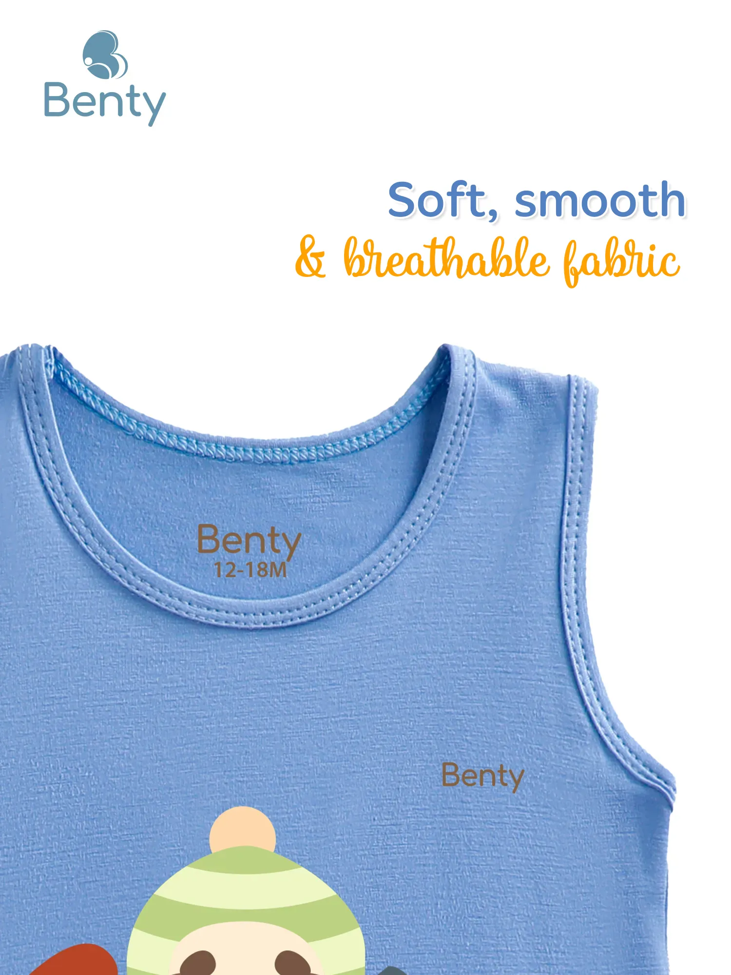 BENTY BT005 bear printed tank top set for boys and girls