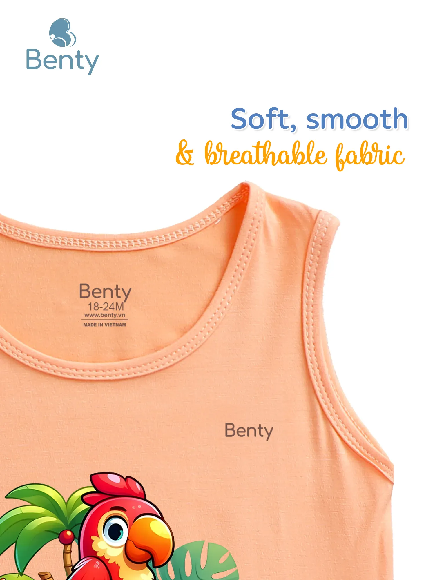 Parrot Benty BT117 tank top set, cool and soft children’s clothes