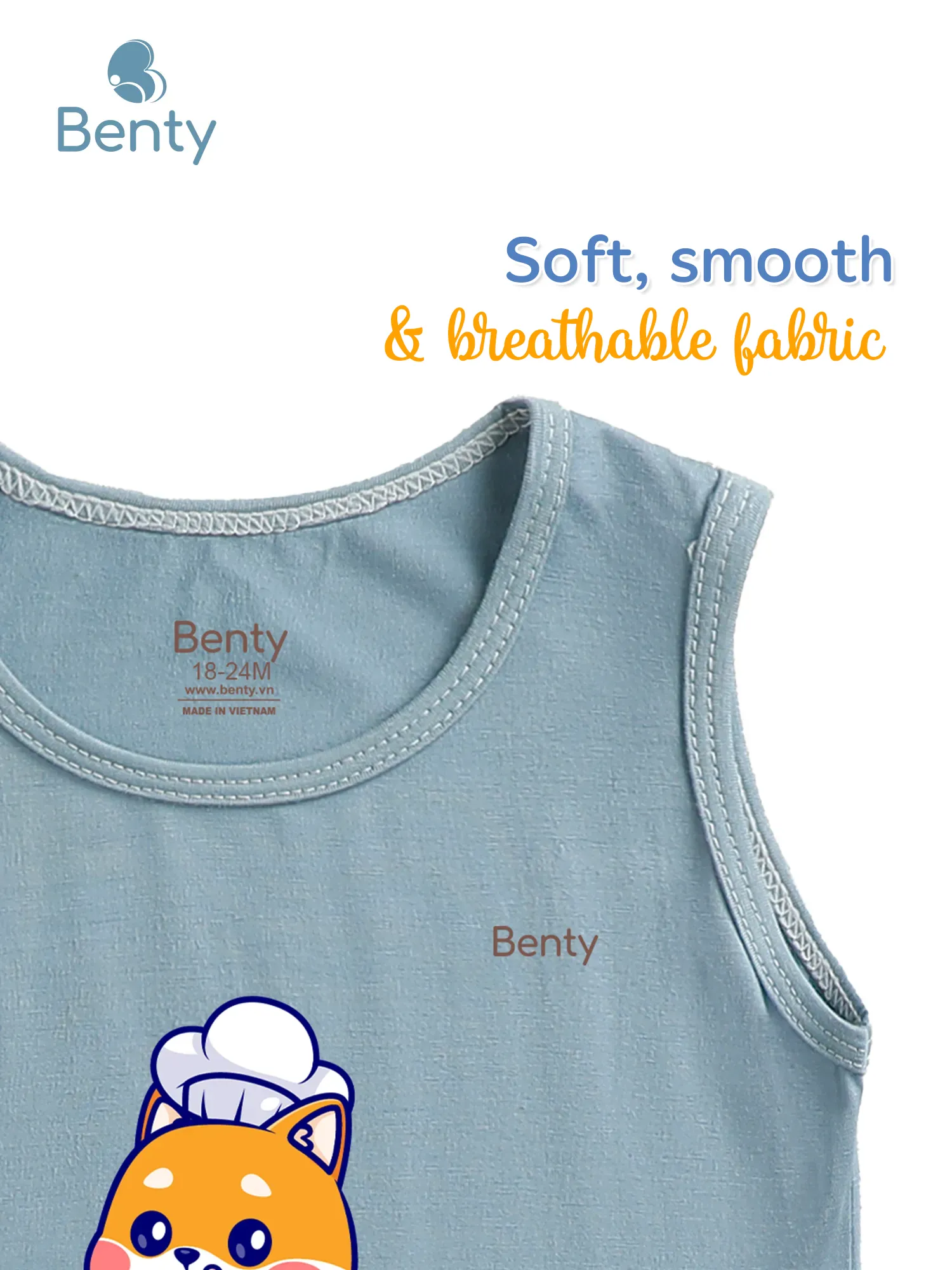 BENTY BT089 chef cat tank top set, baby boy and girl clothing
