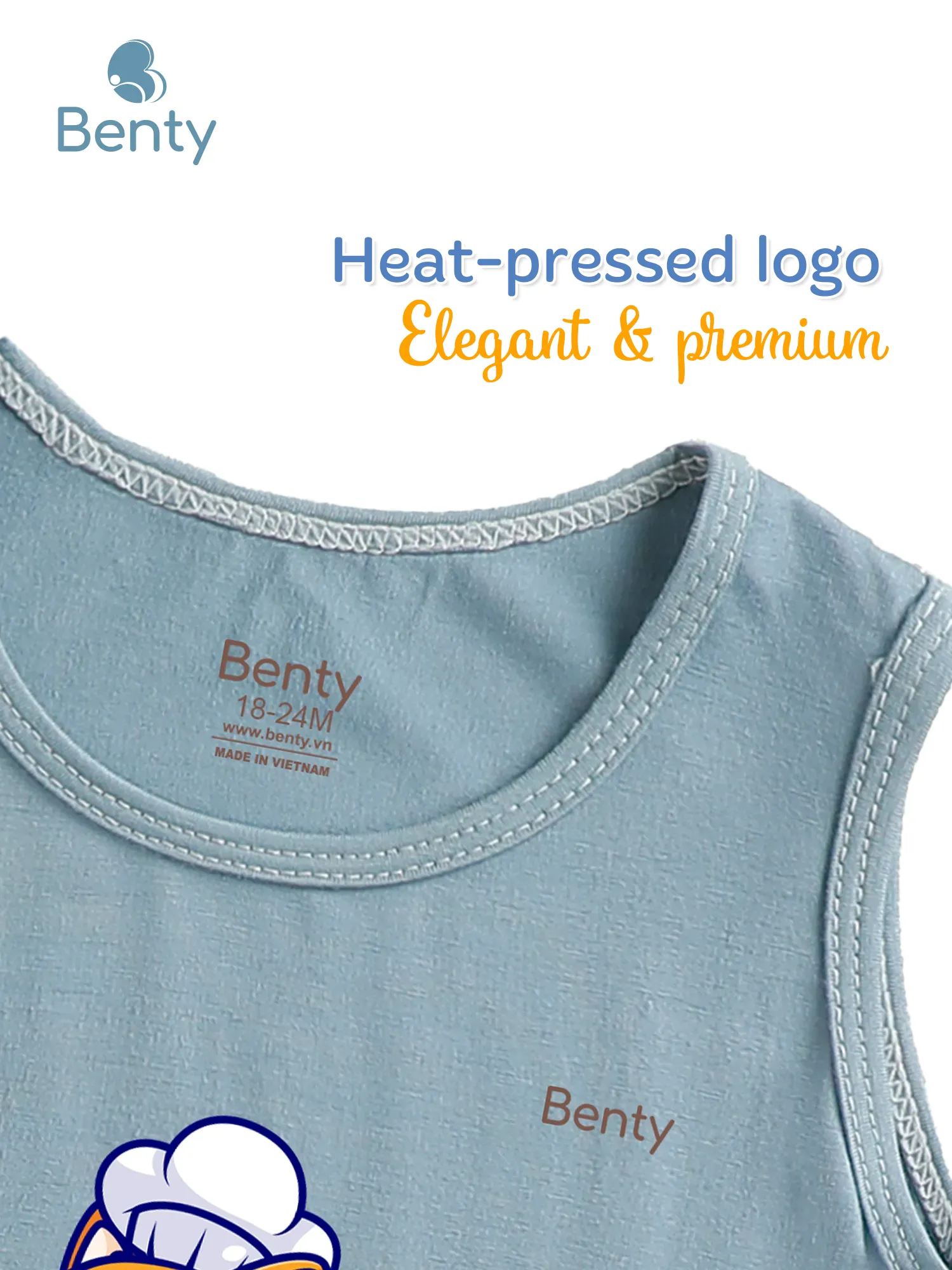 BENTY BT089 chef cat tank top set, baby boy and girl clothing