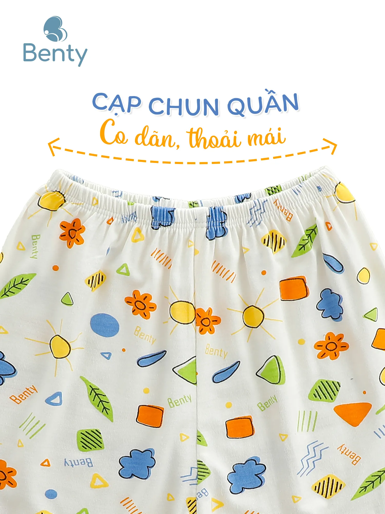 Bộ ba lỗ full họa tiết BENTY, mềm mịn an toàn da bé vận động cả ngày