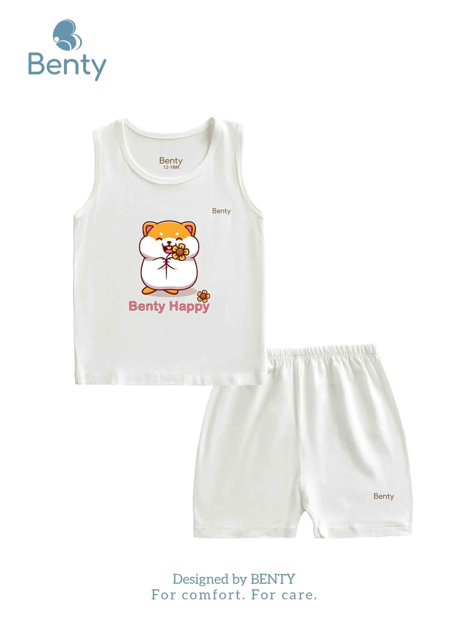 Bộ ba lỗ in hình Happy BENTY BT015 dễ thương, chính hãng