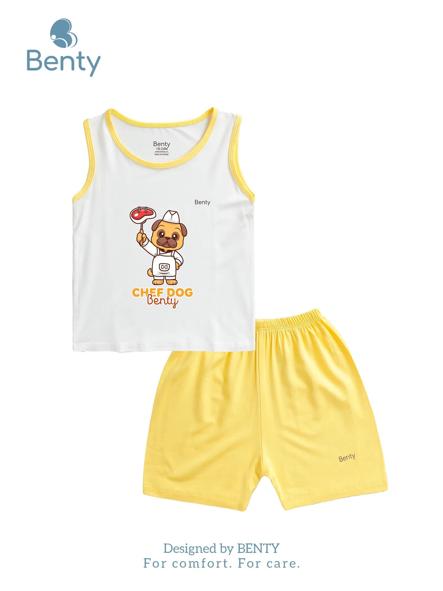 Ba lỗ phối viền BT098 in hình Chef Dog BENTY thấm hút mồ hôi tốt