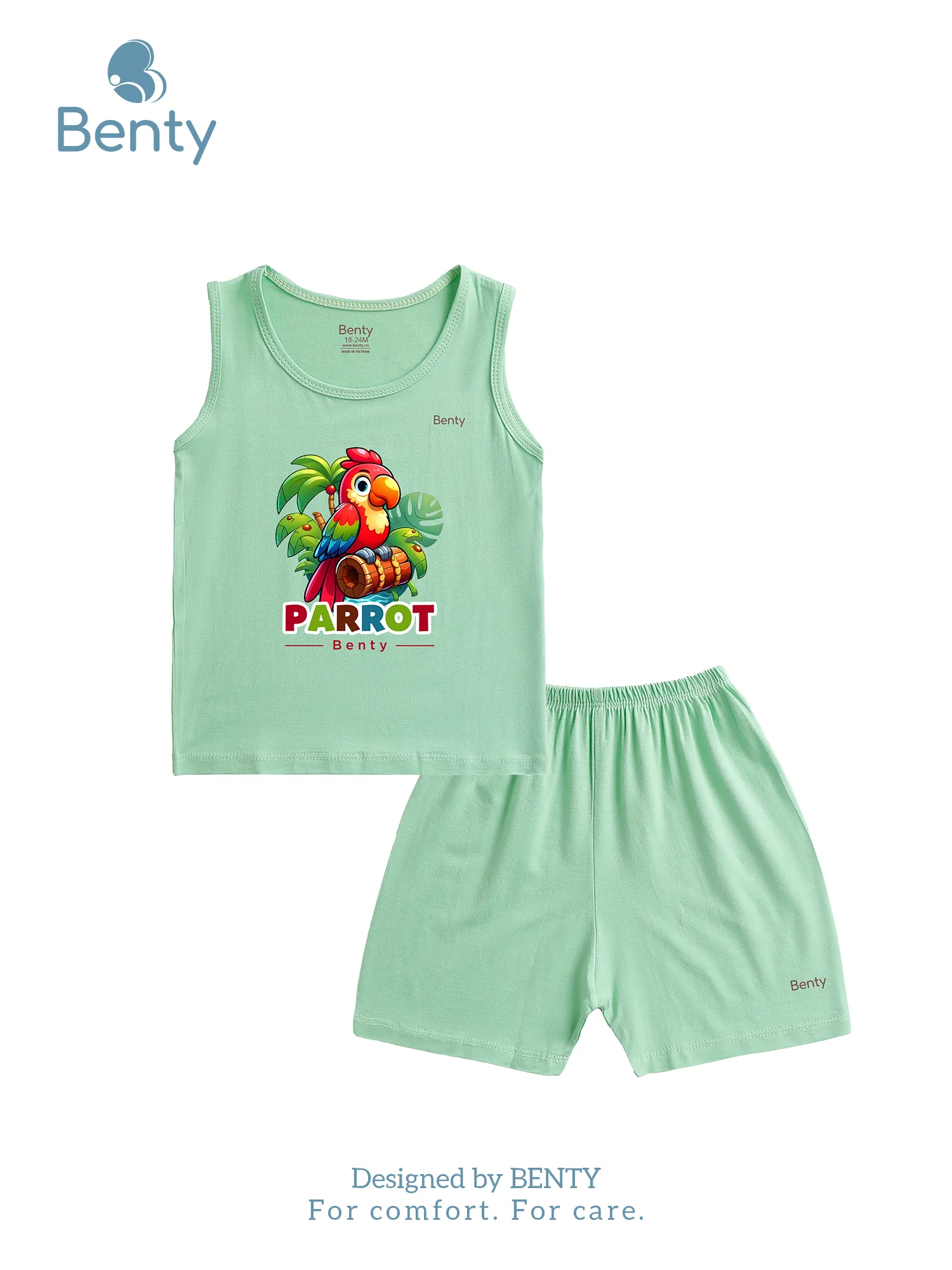 Parrot Benty BT117 tank top set, cool and soft children's clothes