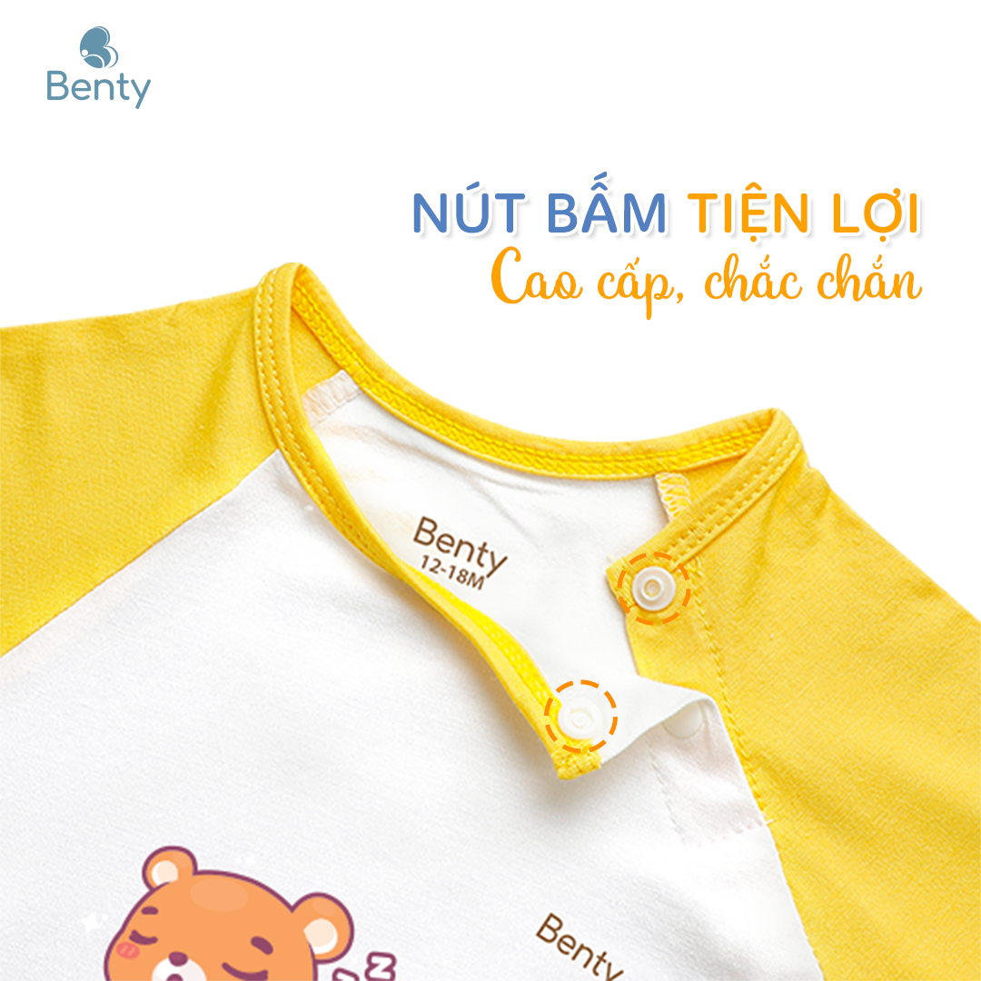 Bộ cộc tay cài chéo in Bear BT010 BENTY, đồ trẻ em cao cấp