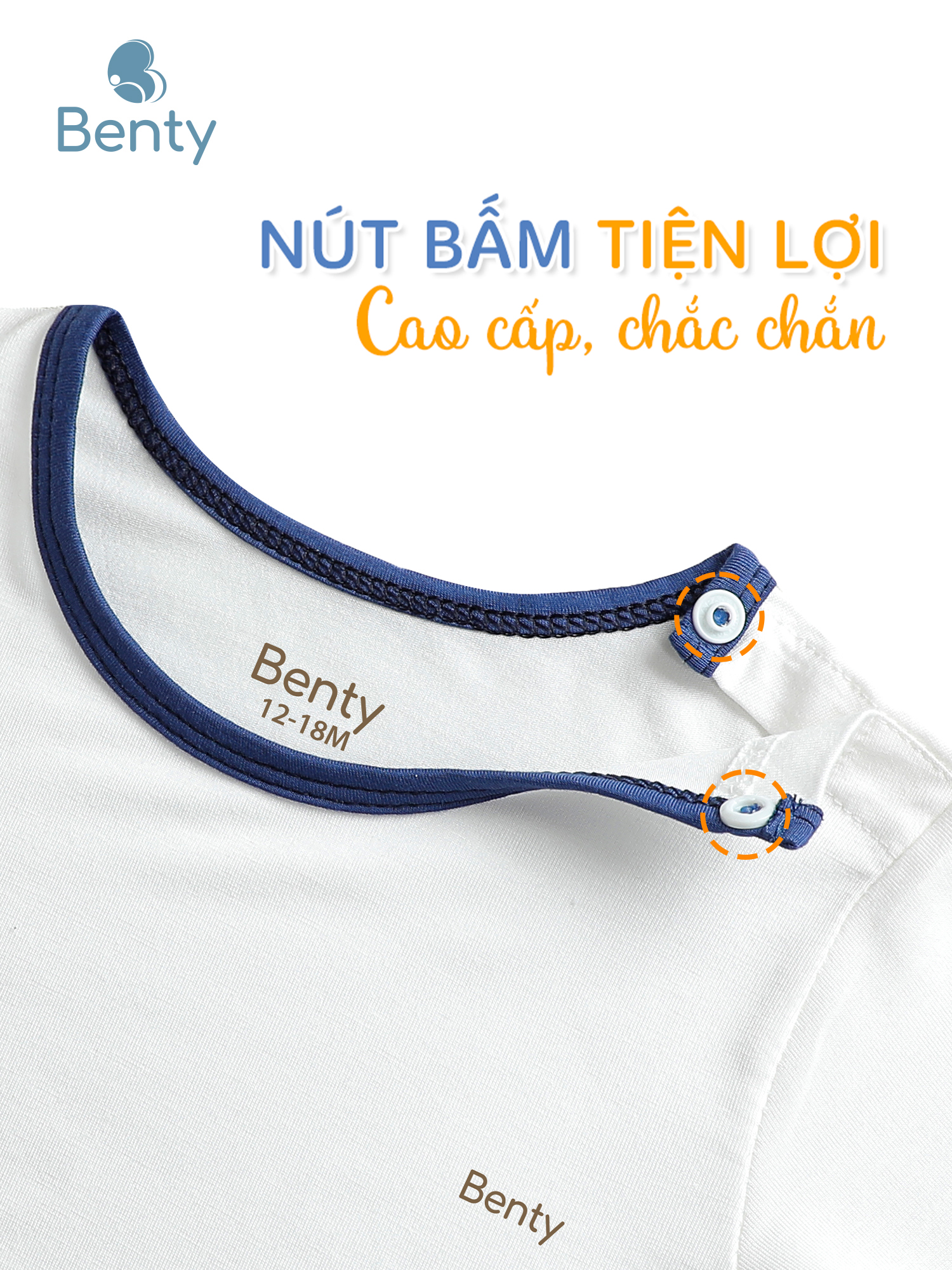 Dài cài vai trơn phối viền BENTY đồ bộ cho bé mặc điều hoà