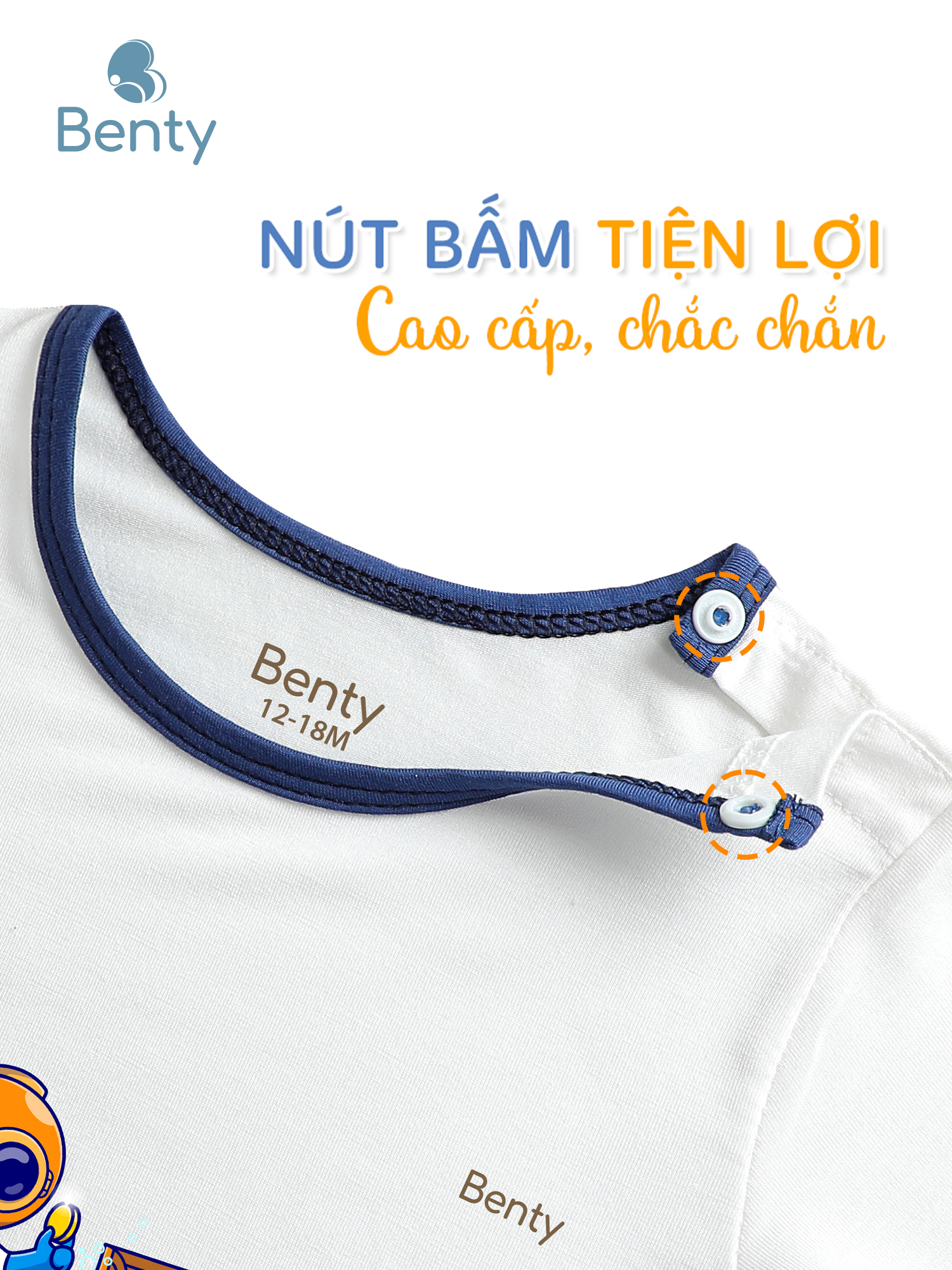 Dài cài vai phối viền BT076 BENTY quần áo trẻ em chính hãng