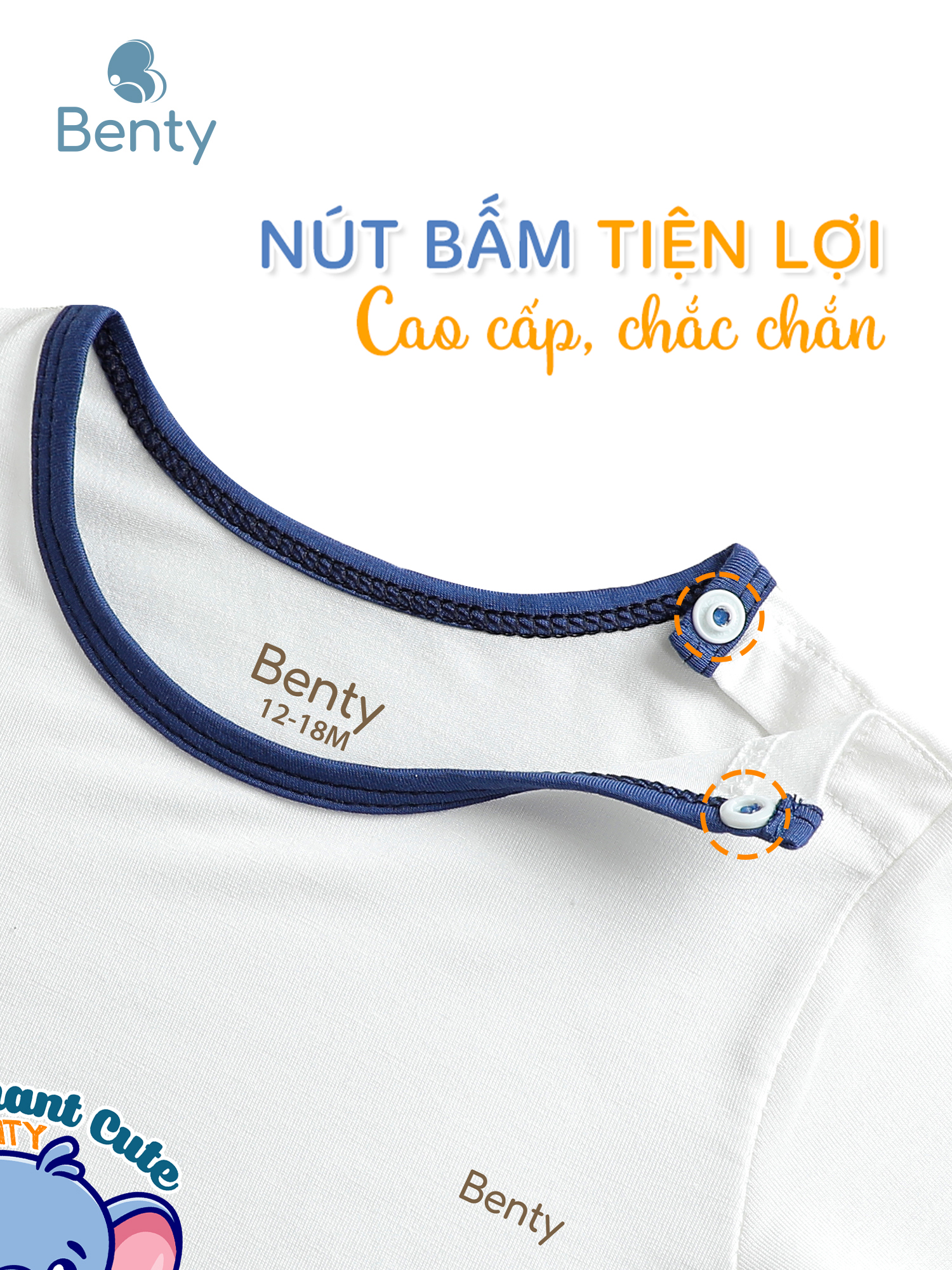 Dài cài vai phối viền BT077 BENTY quần áo trẻ em an toàn