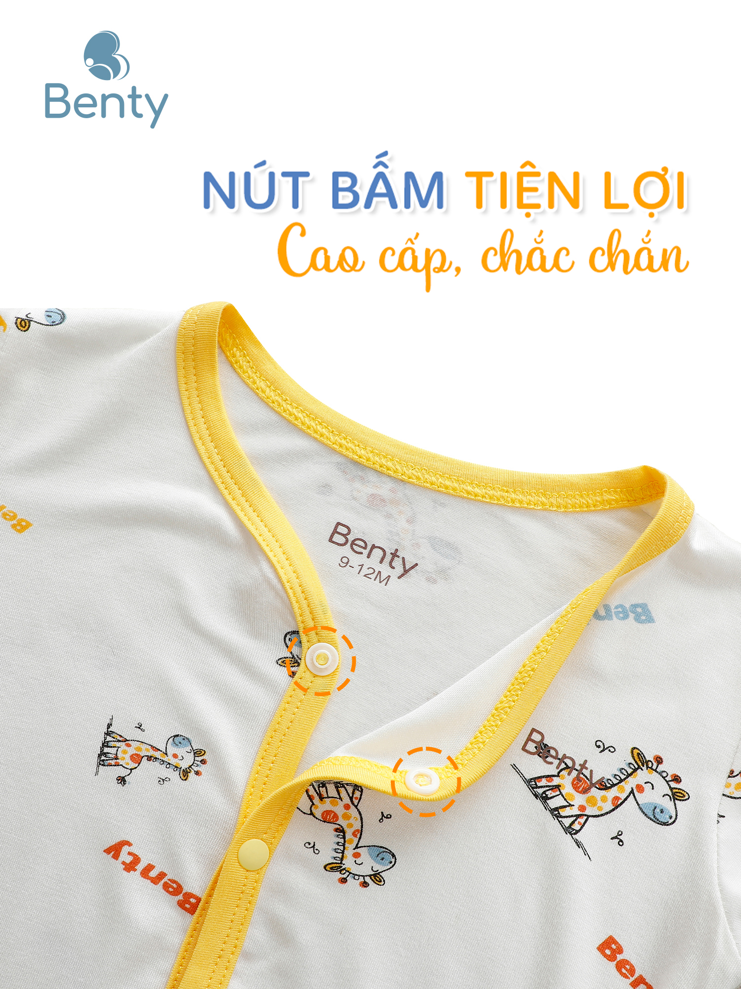 Bộ cộc tay cardigan phối họa tiết BENTY, chất liệu mịn mát