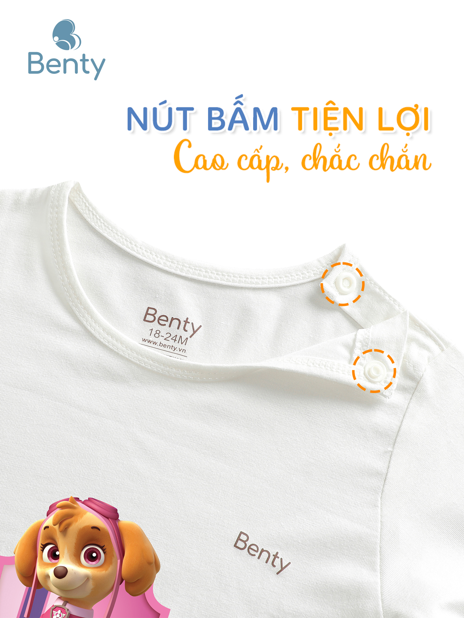 Dài cài vai Paw Patrol BENTY quần áo cao cấp cho bé