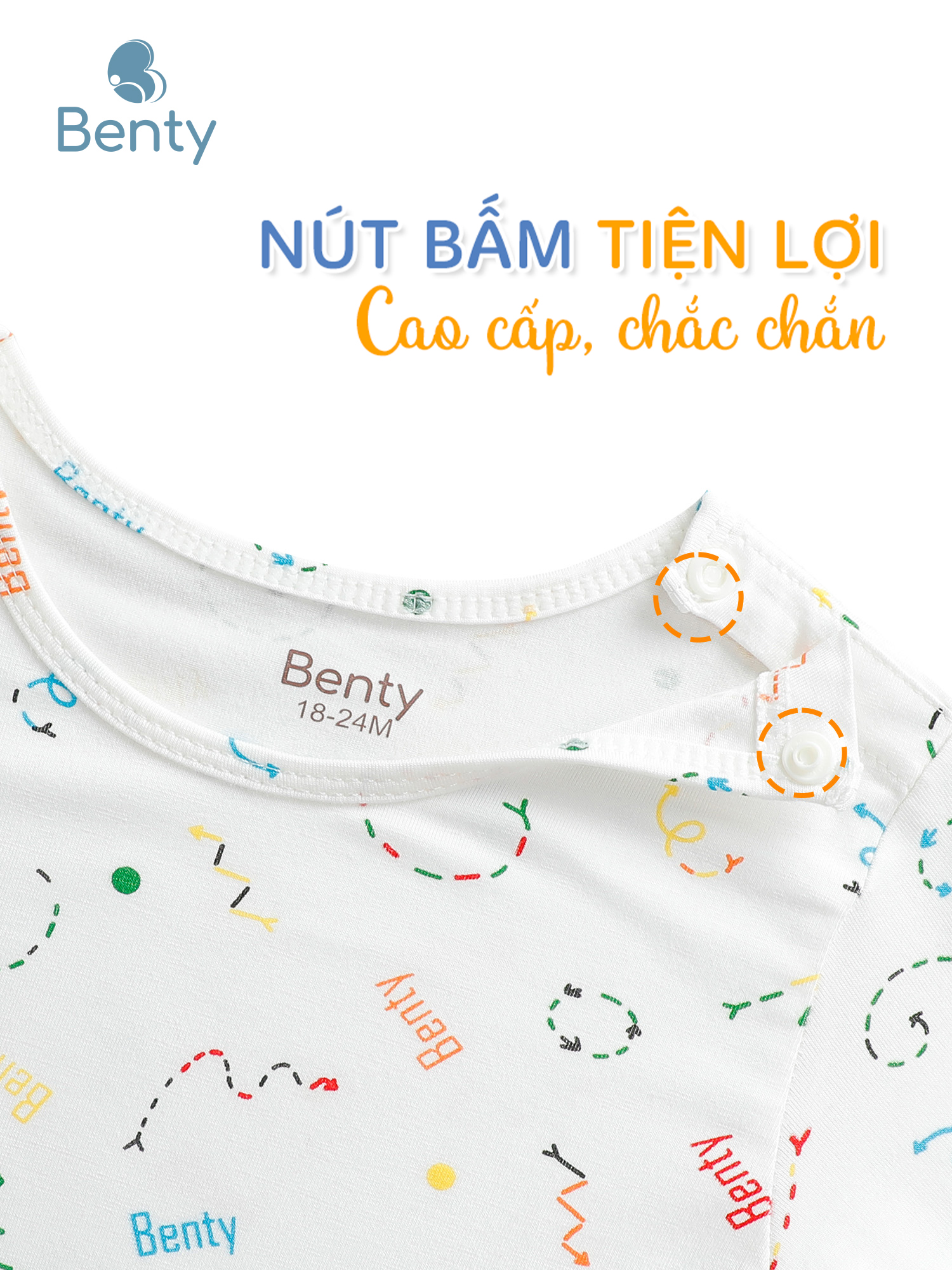 Dài tay cài vai full họa tiết BENTY đồ bộ trẻ em đi chơi