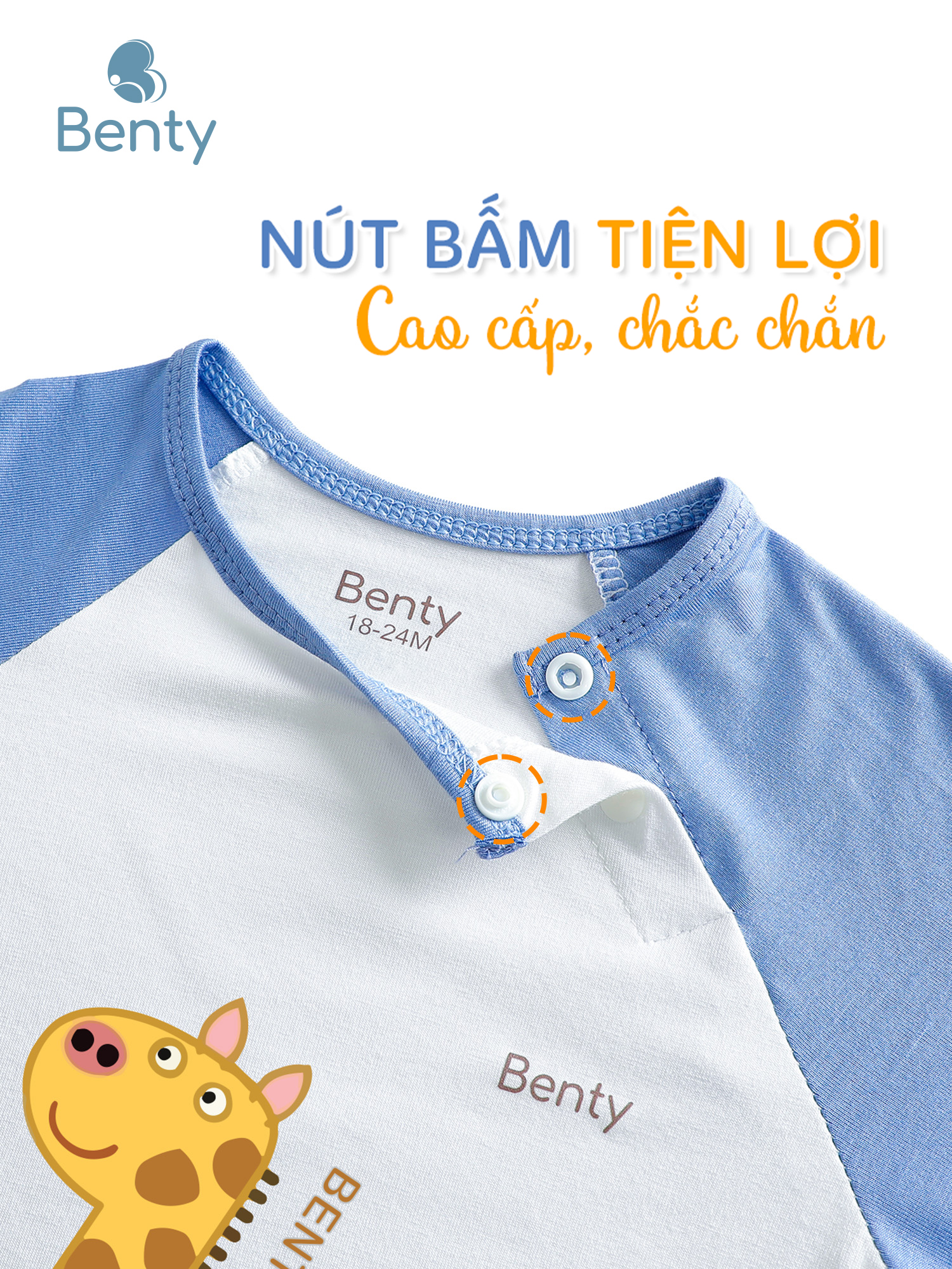 Dài tay cài chéo in hươu BT020 BENTY đồ bộ dễ thương