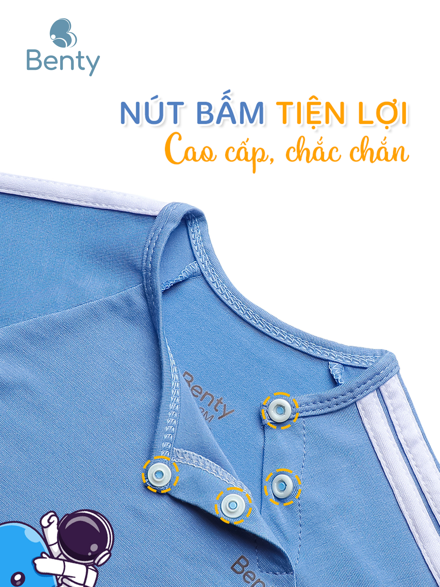 Dài tay cài chéo thể thao BT092 BENTY in hình cá voi và phi hành gia