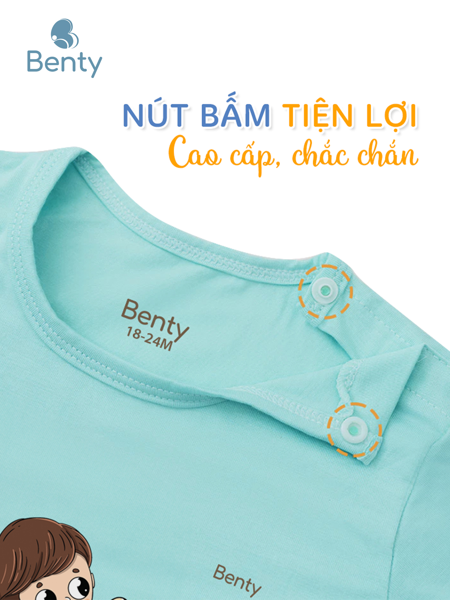 Áo cộc quần dài trẻ em BENTY in BT032, đồ bộ chính hãng