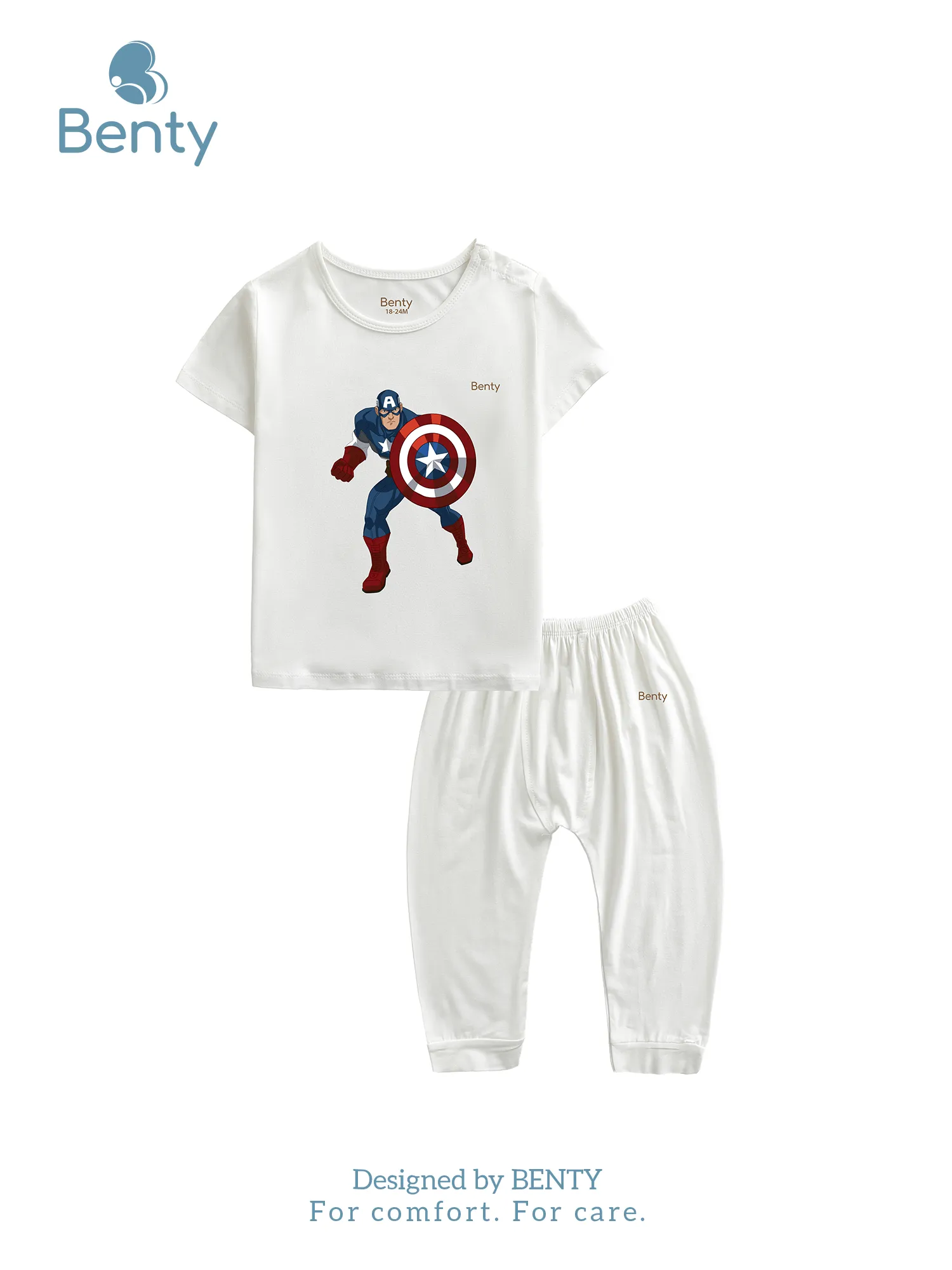 BENTY BT042 print short sleeve top and long pants set