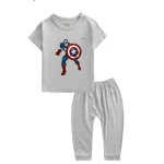 BENTY BT042 print short sleeve top and long pants set