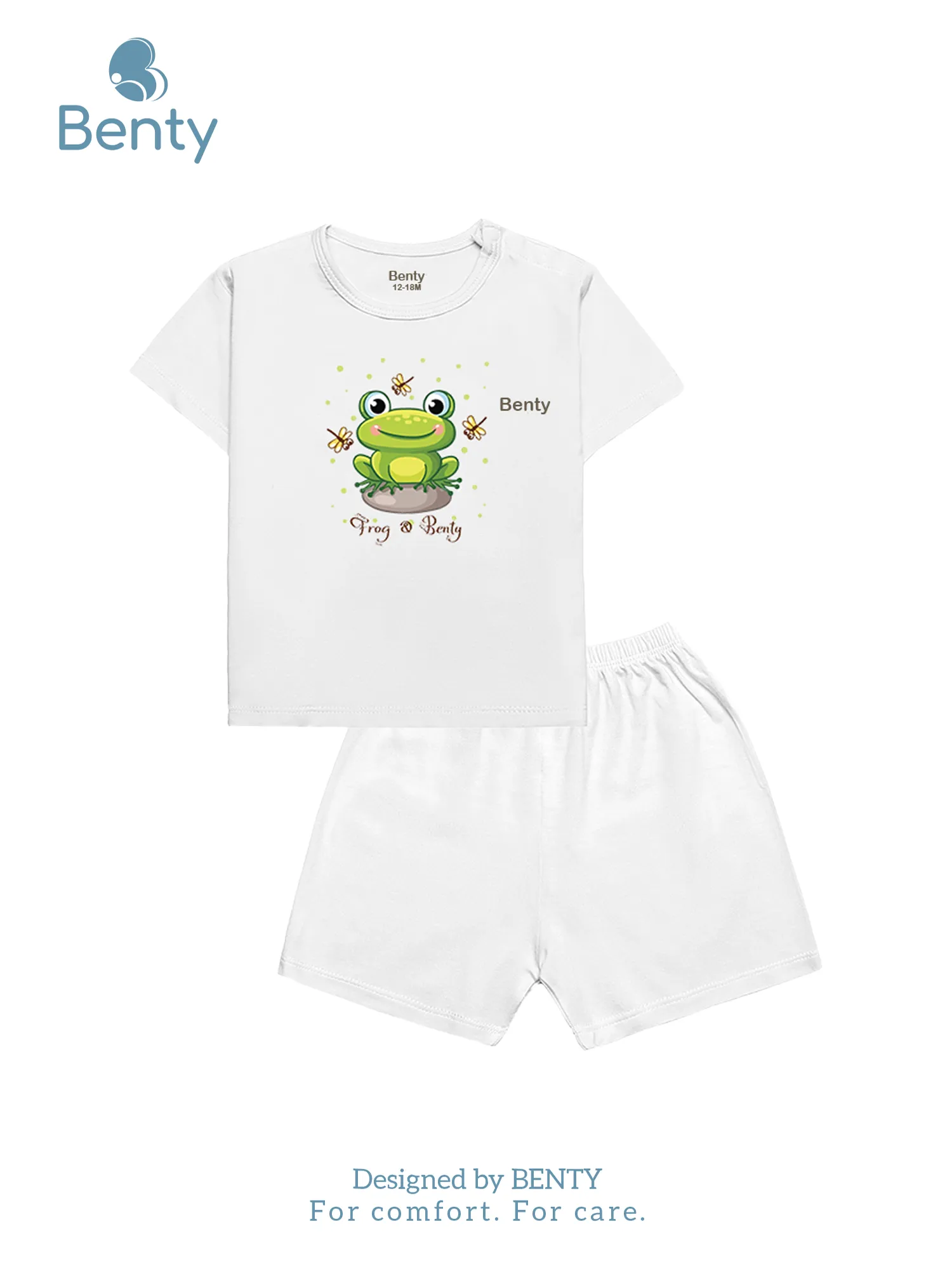 BENTY BT054 frog print shoulder button set, good absorbent