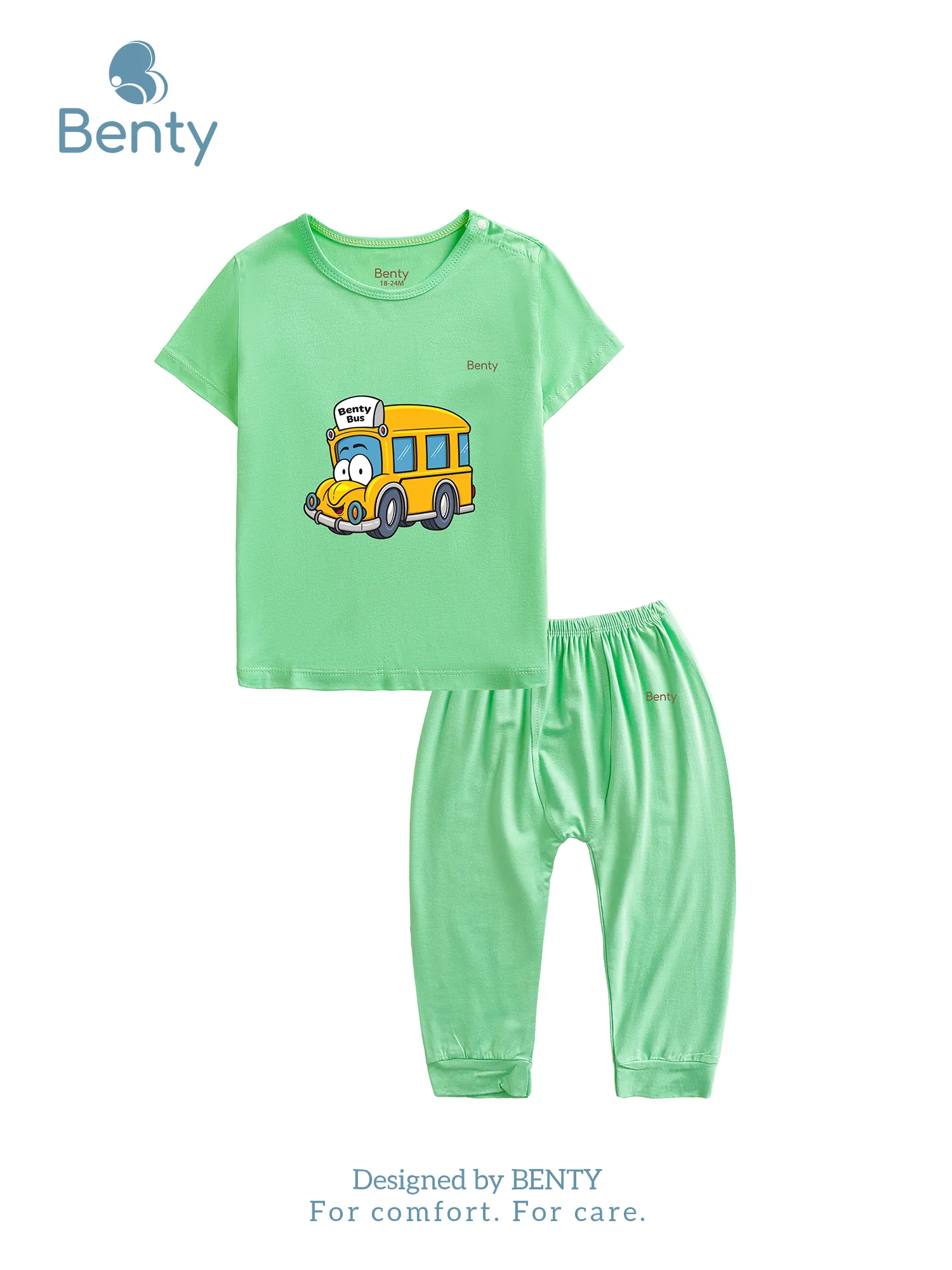 BENTY BT039 print short sleeve top and long pants set