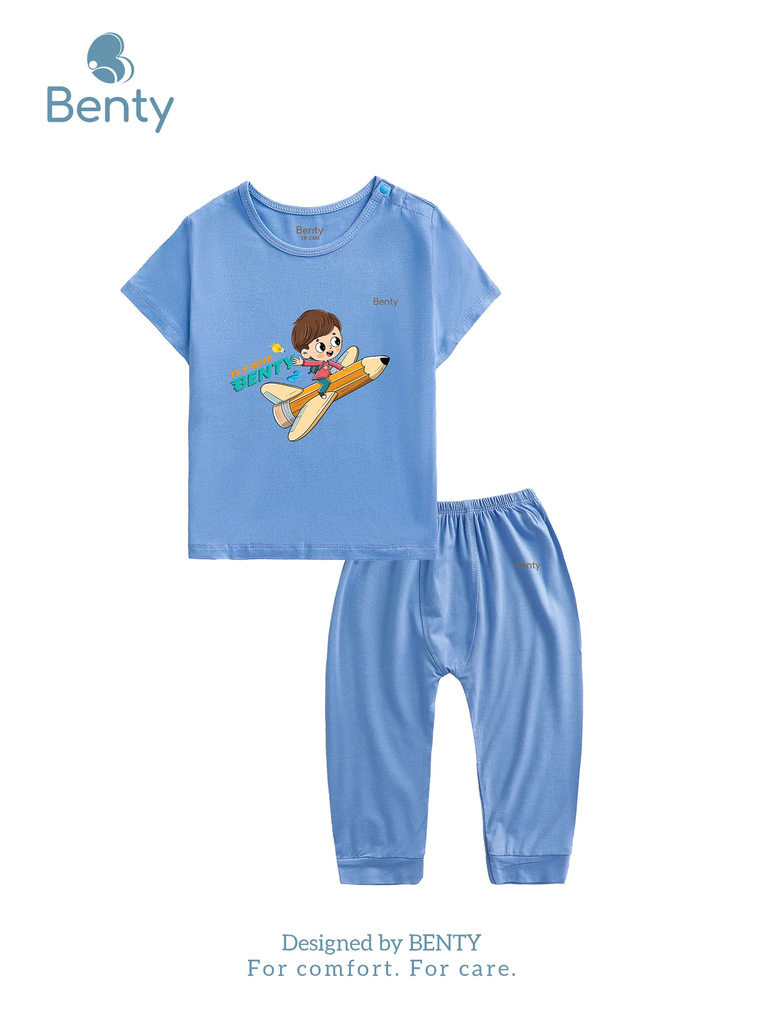 Áo cộc quần dài trẻ em BENTY in BT032, đồ bộ chính hãng