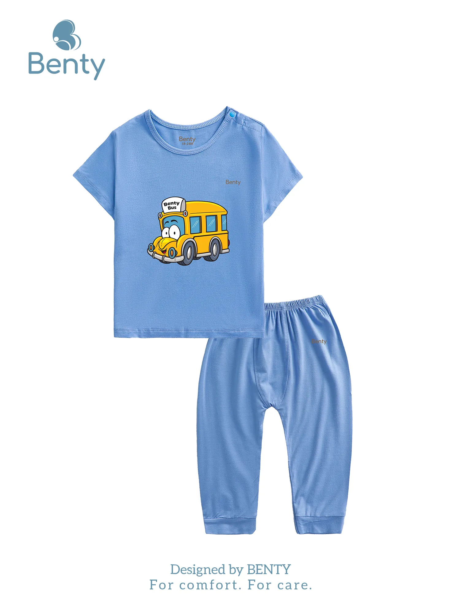 BENTY BT039 print short sleeve top and long pants set