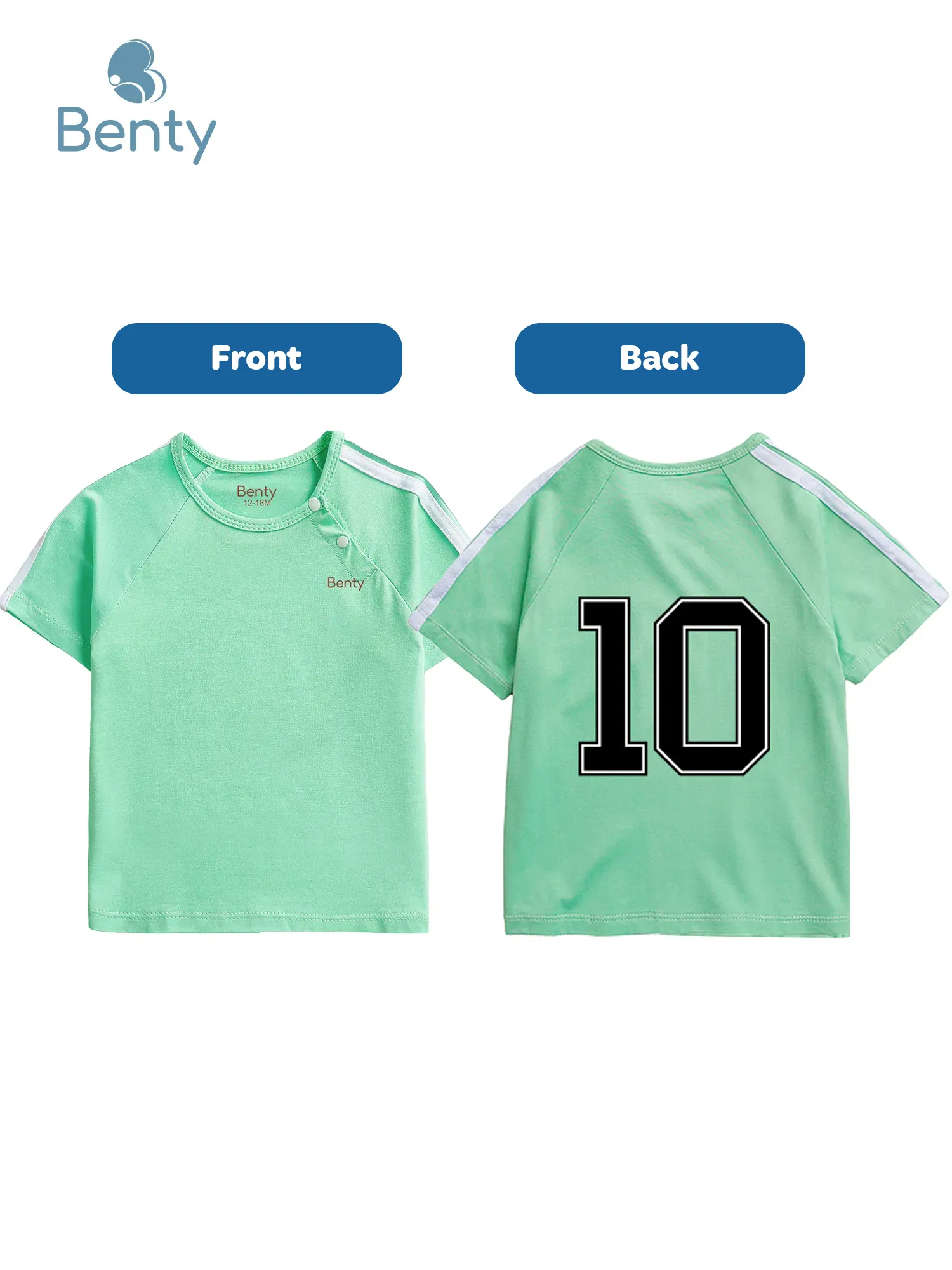 BENTY number 10 sporty button short sleeve set for kids