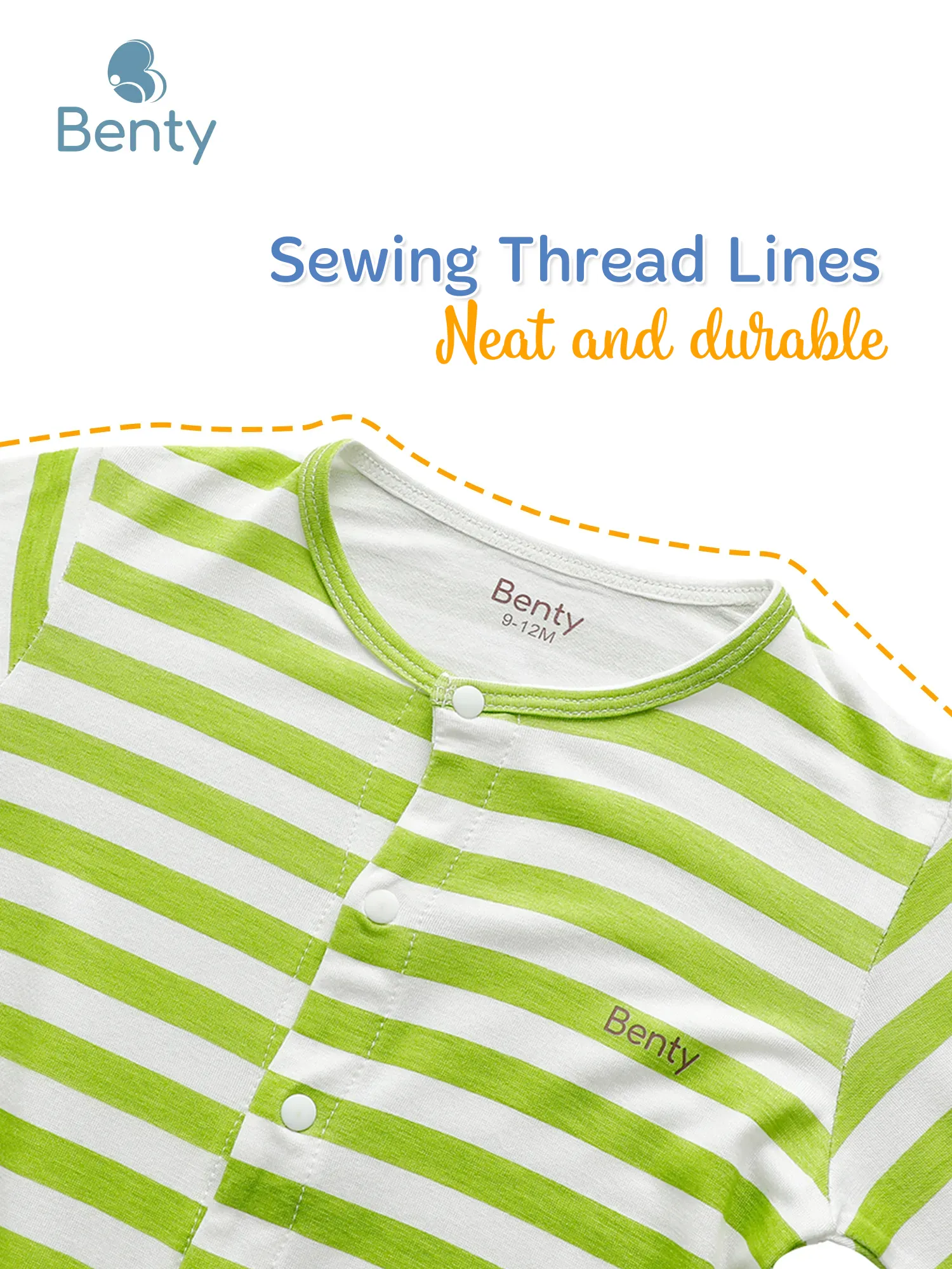 BENTY long-sleeved bodysuit with horizontal stripes for newborns