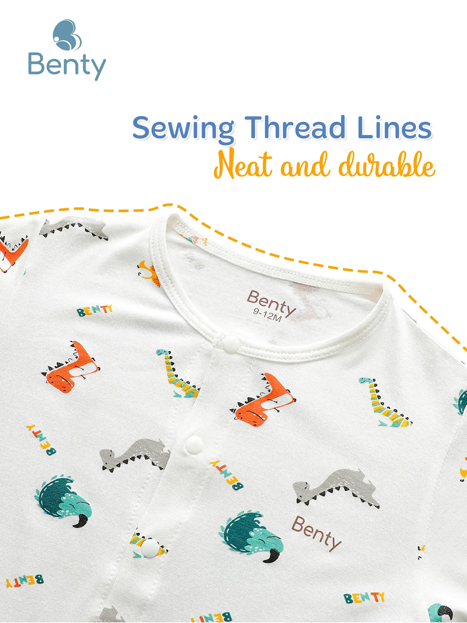 BENTY long-sleeved bodysuit with full print, cute design for babies