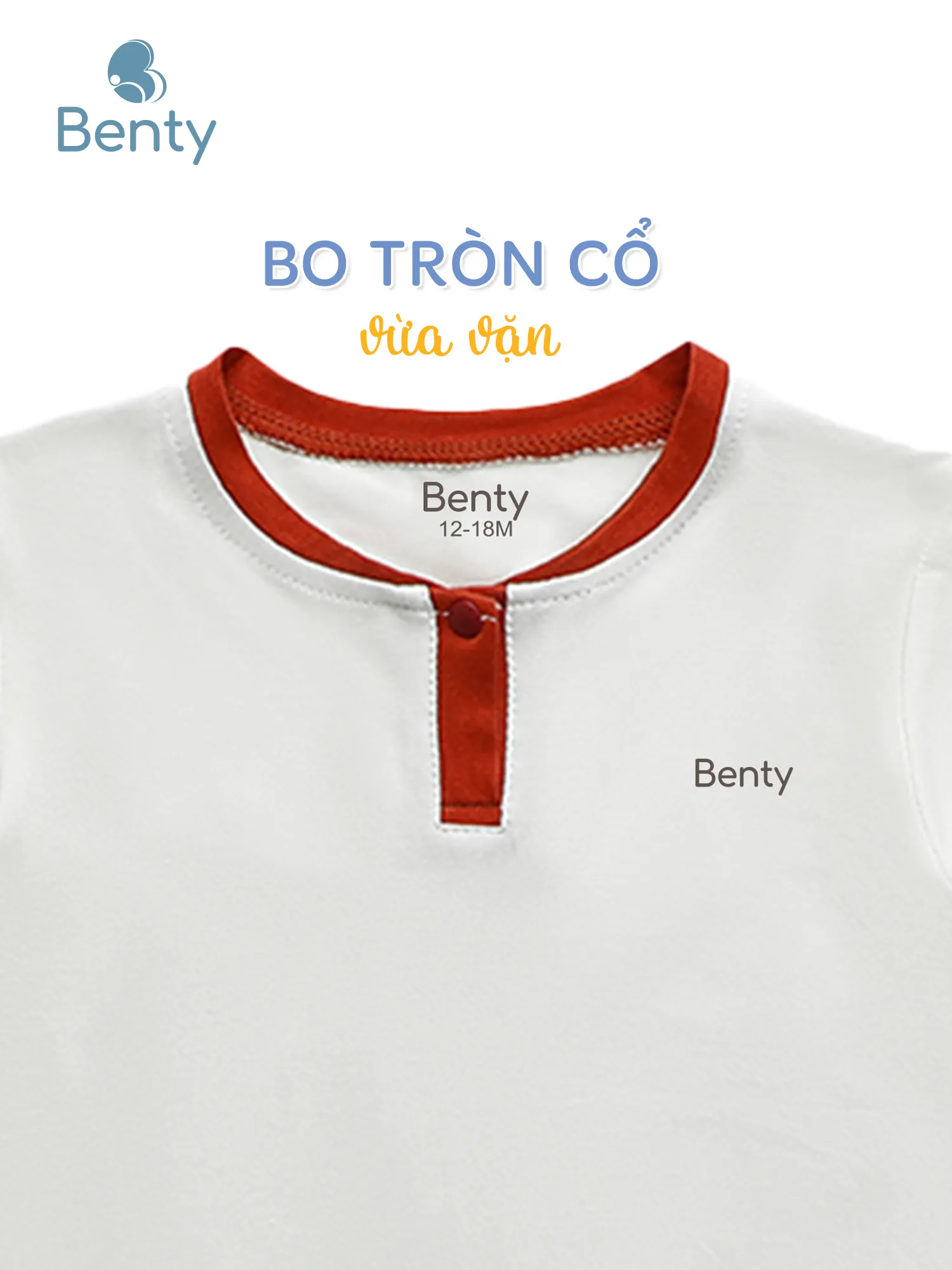 Bộ cộc tay cổ trụ trơn BENTY, chất vải cao cấp an toàn da bé