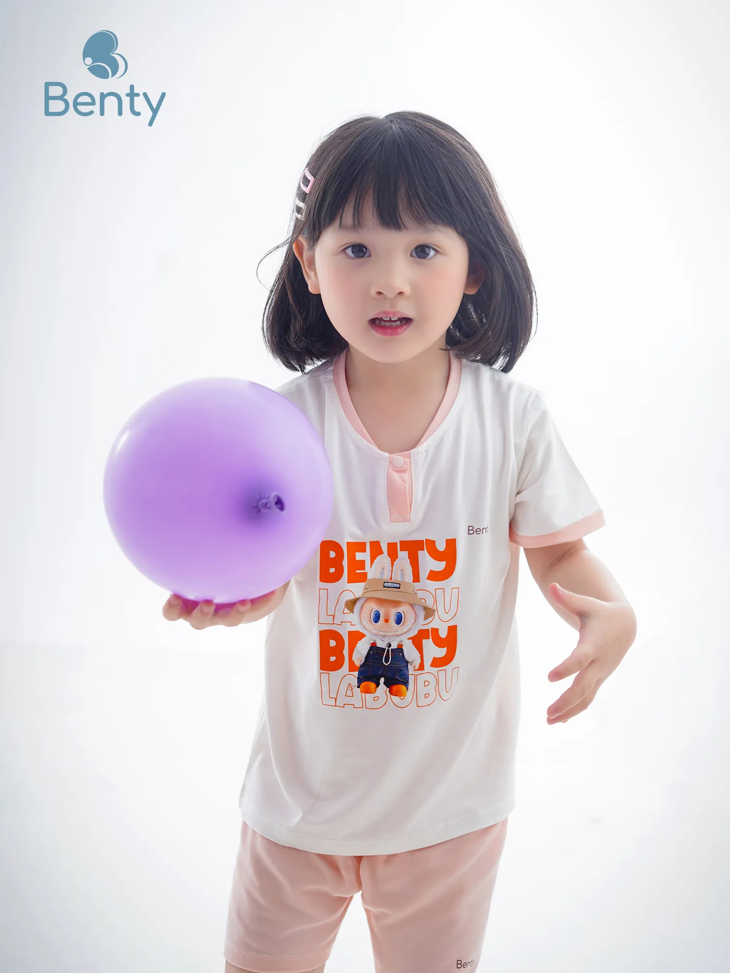 Bộ cộc tay cổ trụ BENTY in BT110, bộ quần áo cho bé mặc điều hòa