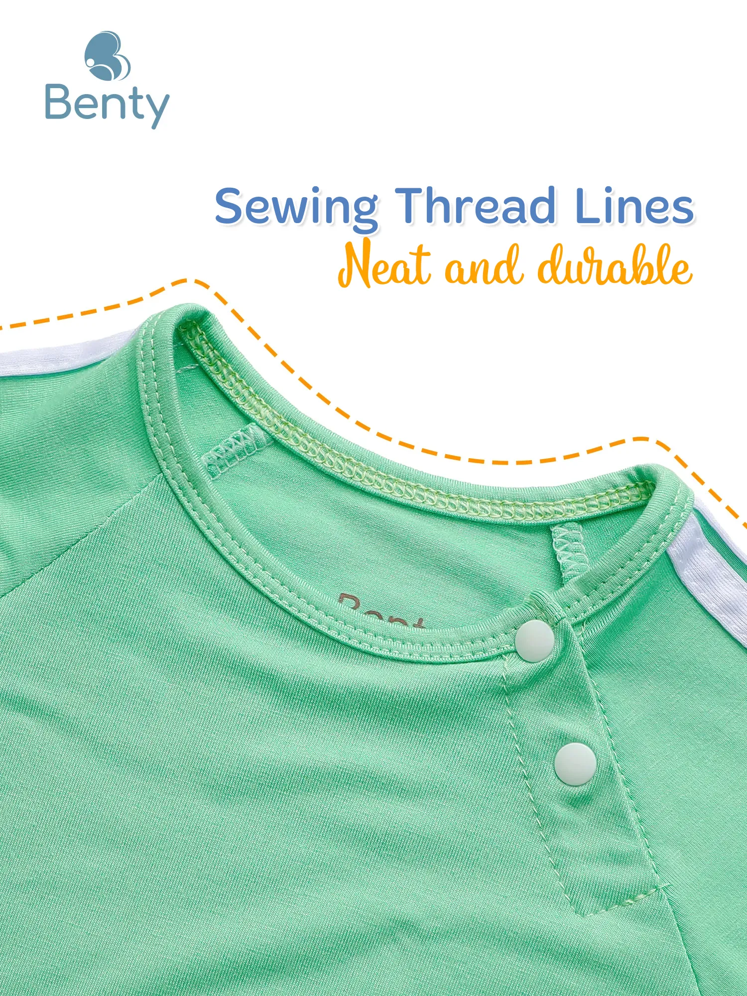 BENTY number 7 sporty short sleeve cross button set, premium fabric