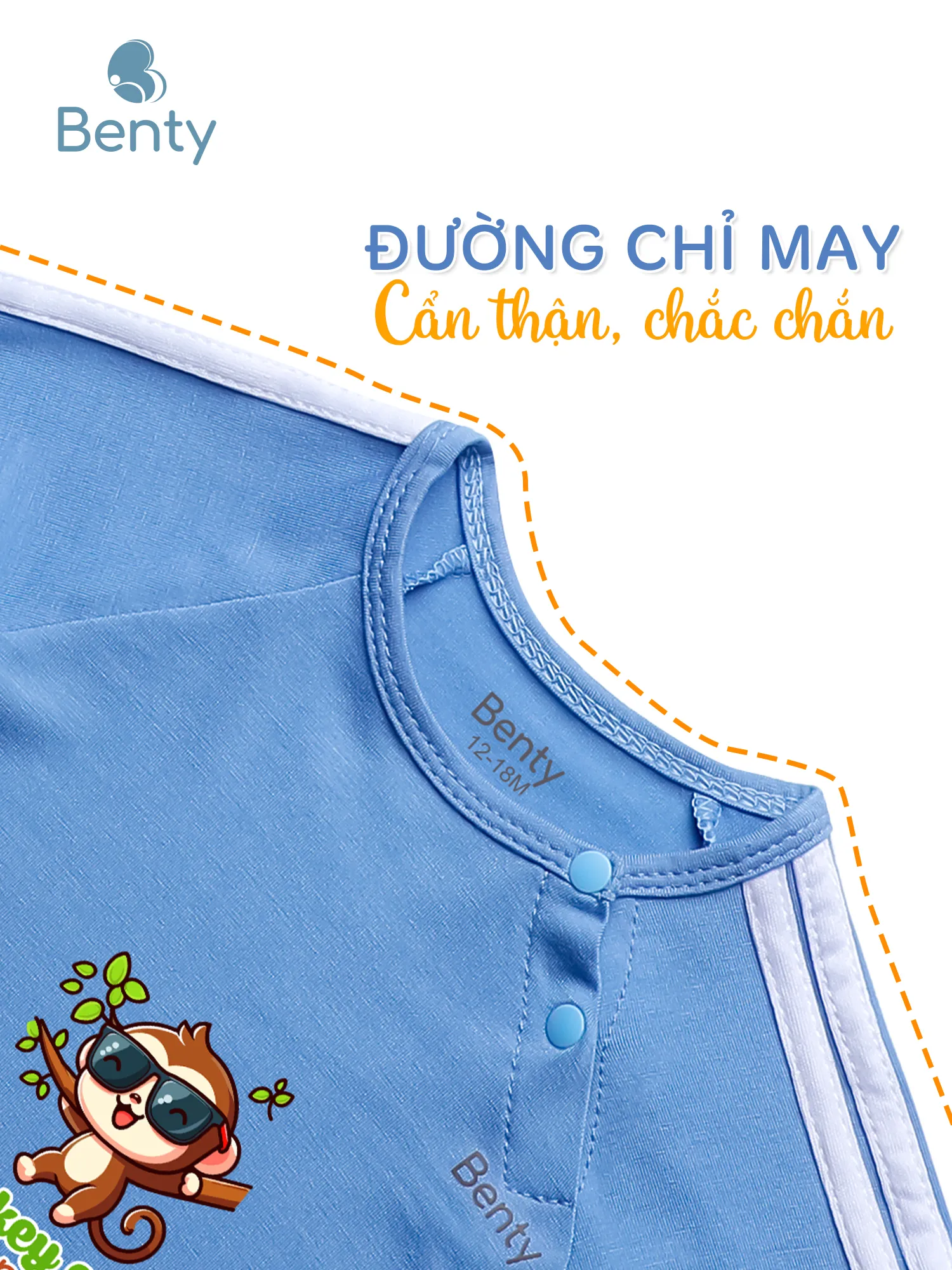 Dài tay cài chéo thể thao BT095 BENTY mát mềm cao cấp cho bé