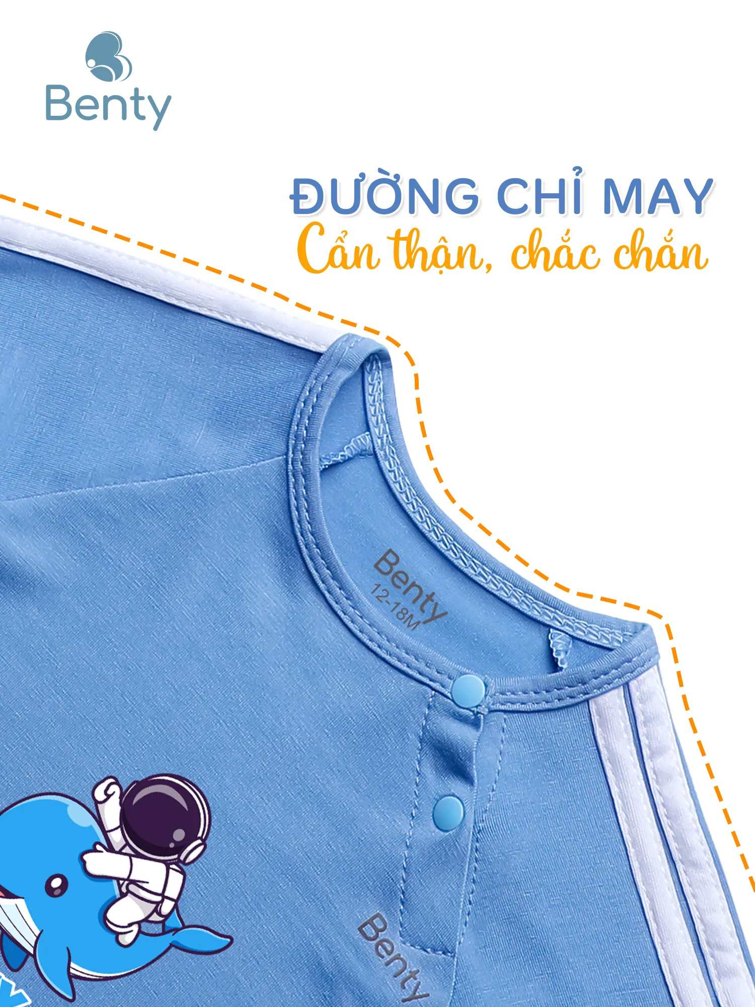 Dài tay cài chéo thể thao BT092 BENTY in hình cá voi và phi hành gia