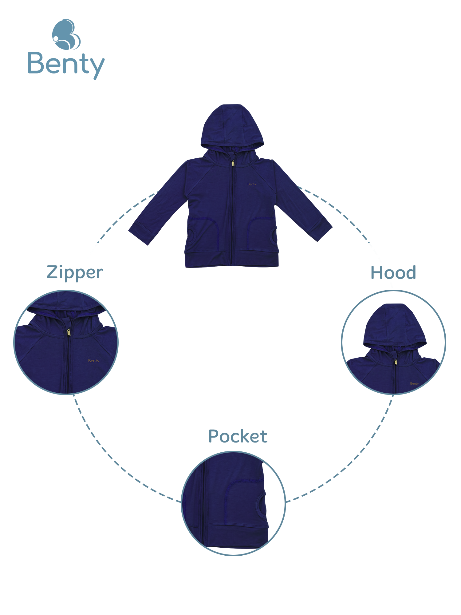 BENTY solid-color jacket made from soft and breathable for kid