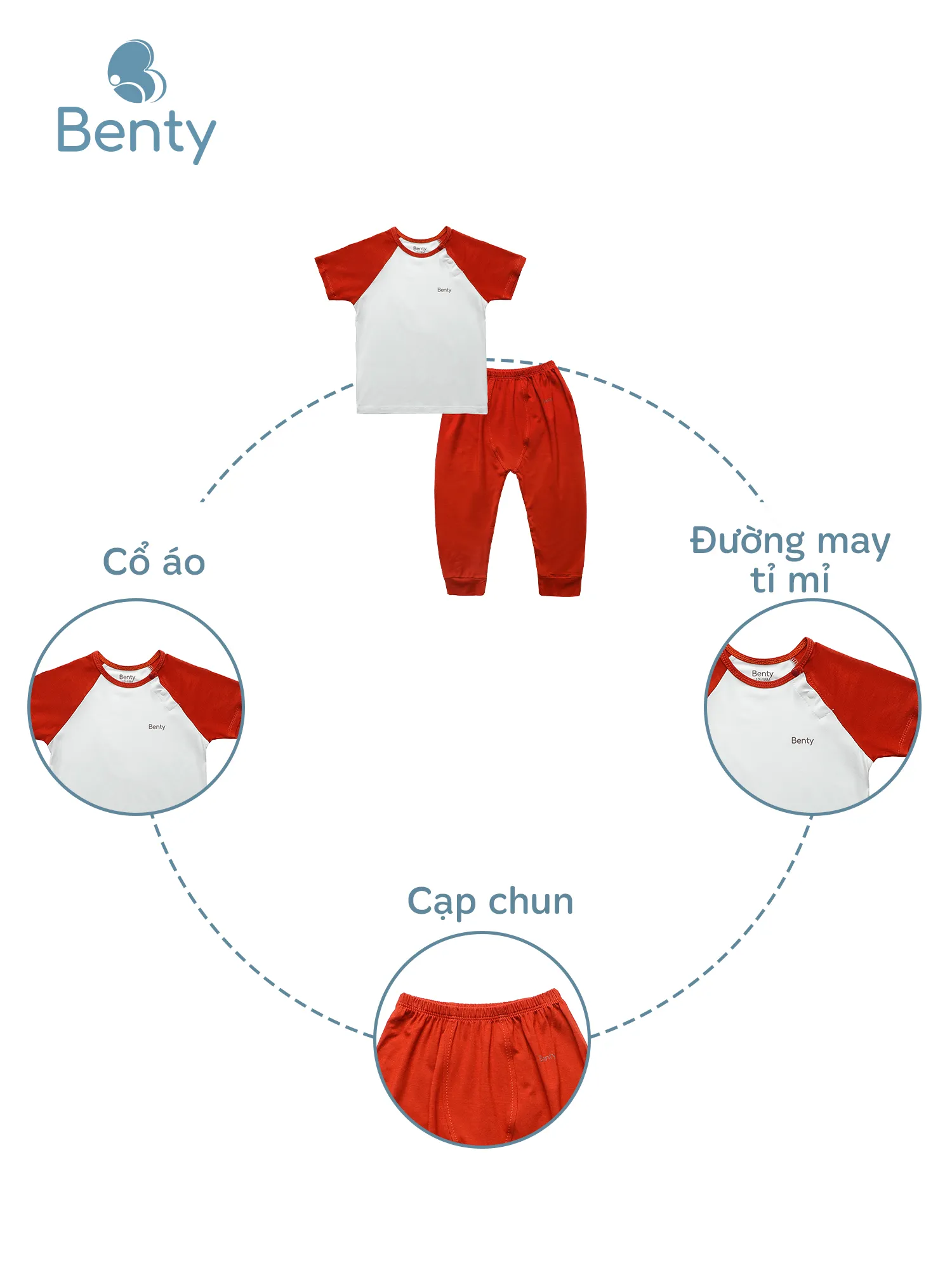 Áo cộc chéo quần dài BENTY trơn basic, thấm hút mồ hôi tốt
