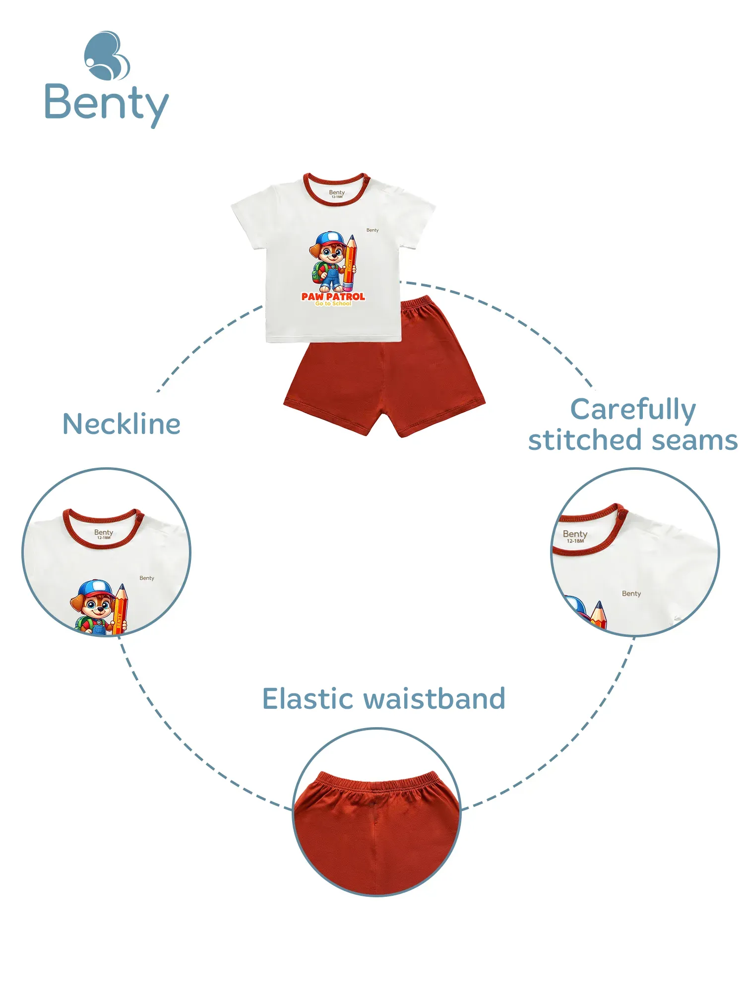 BENTY BT112 bordered shoulder button set, premium kidswear