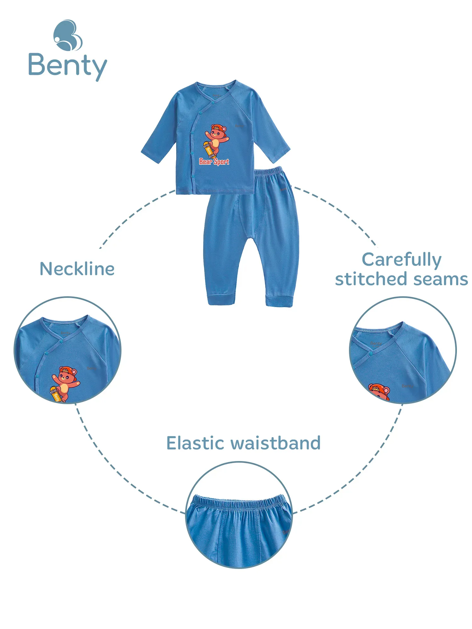 BENTY BT088 Premium Baby Long-Sleeve Cross-Over Set