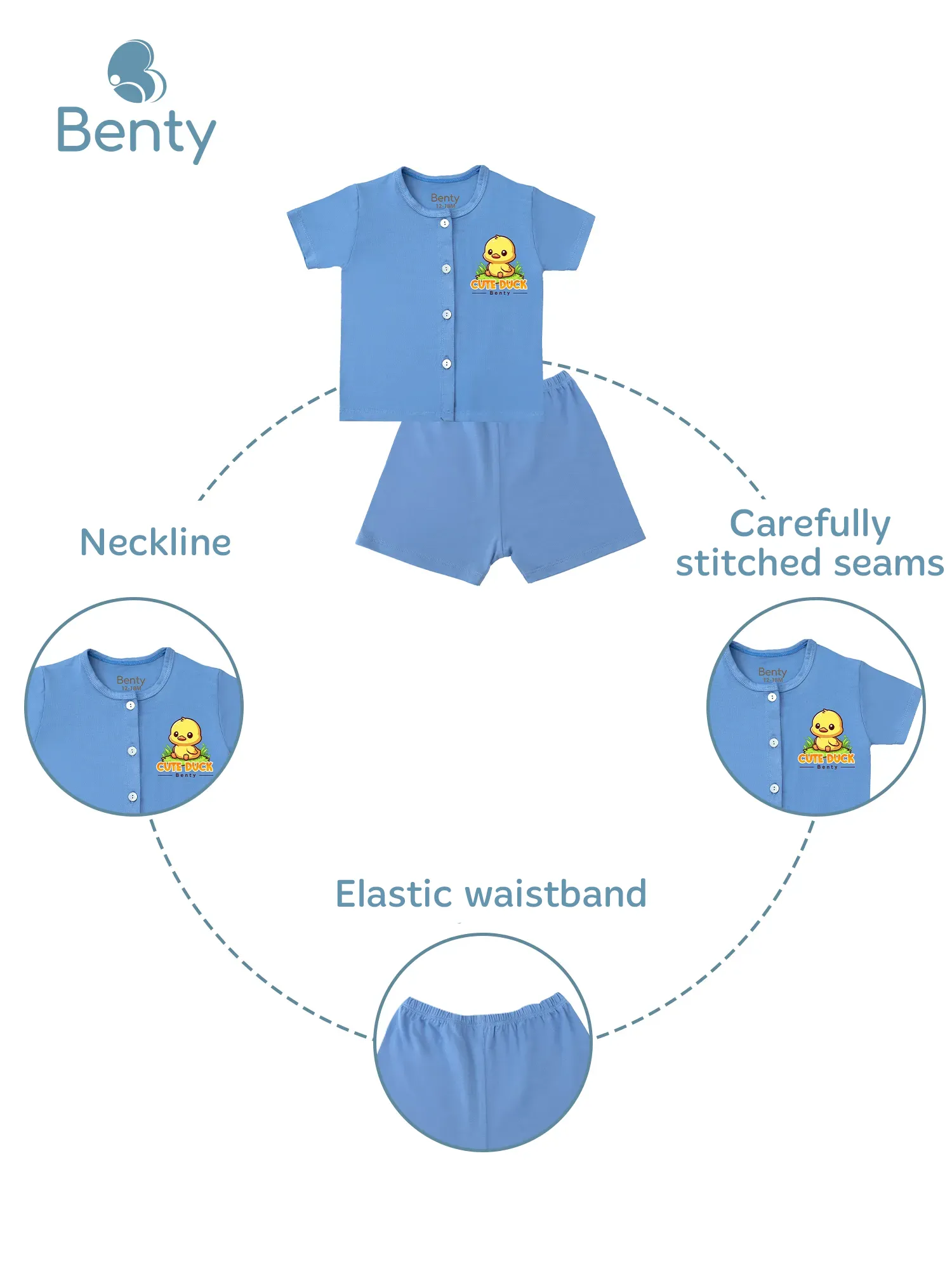 BENTY duck print short sleeve set BT109 outfit for kids