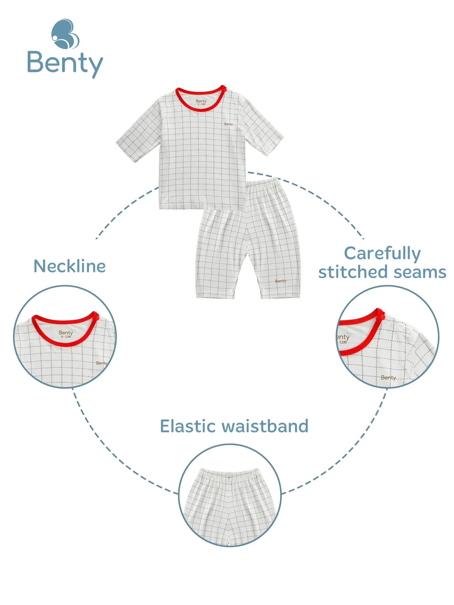 BENTY mid-length plaid suit, premium kid clothing set