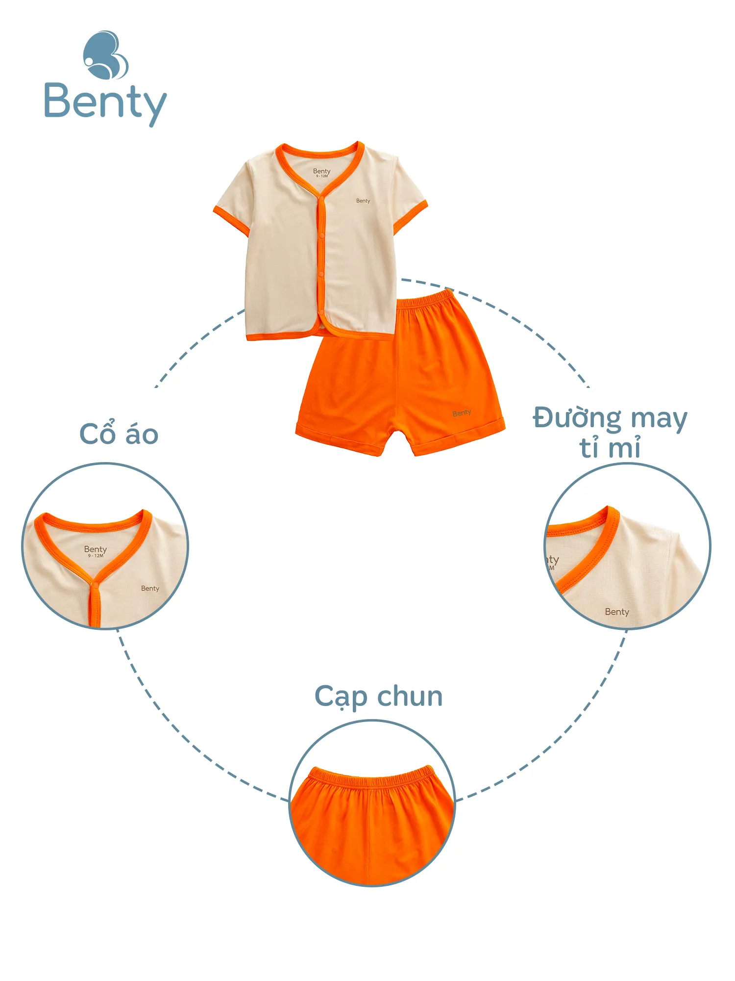 Bộ cộc tay cardigan phối viền BENTY basic, chất vải cao cấp