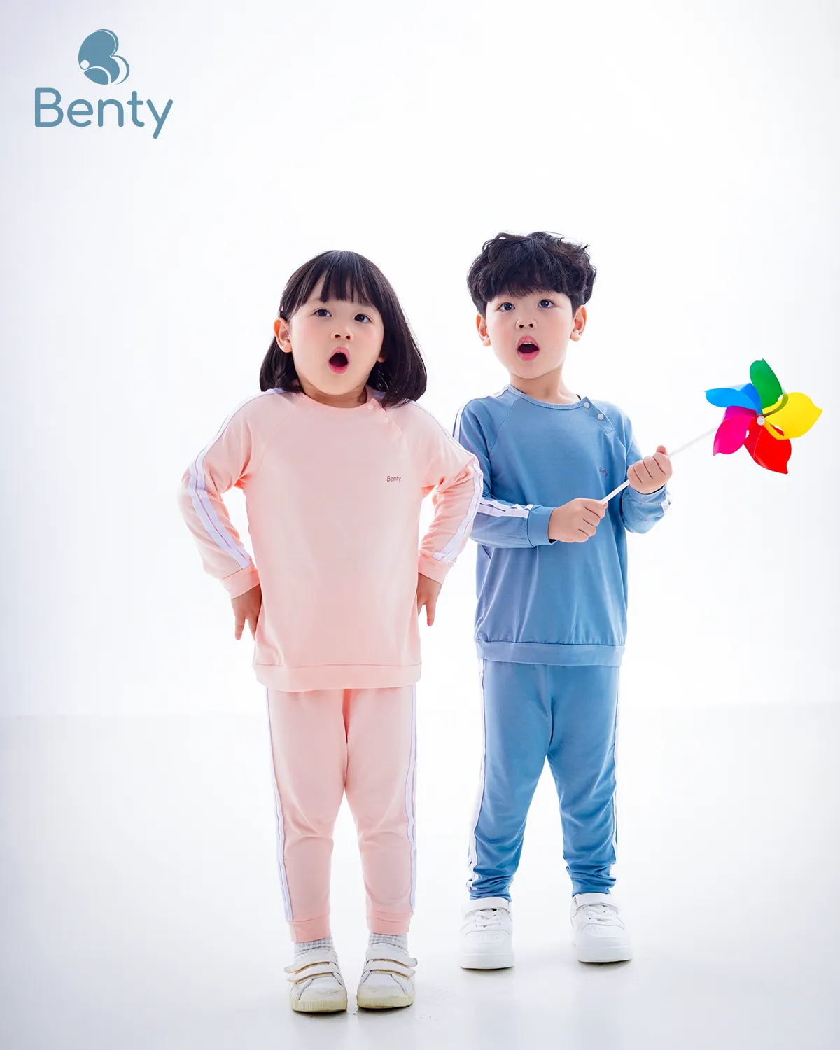 Dài tay cài chéo thể thao trơn BENTY đồ bộ mềm mại cho bé