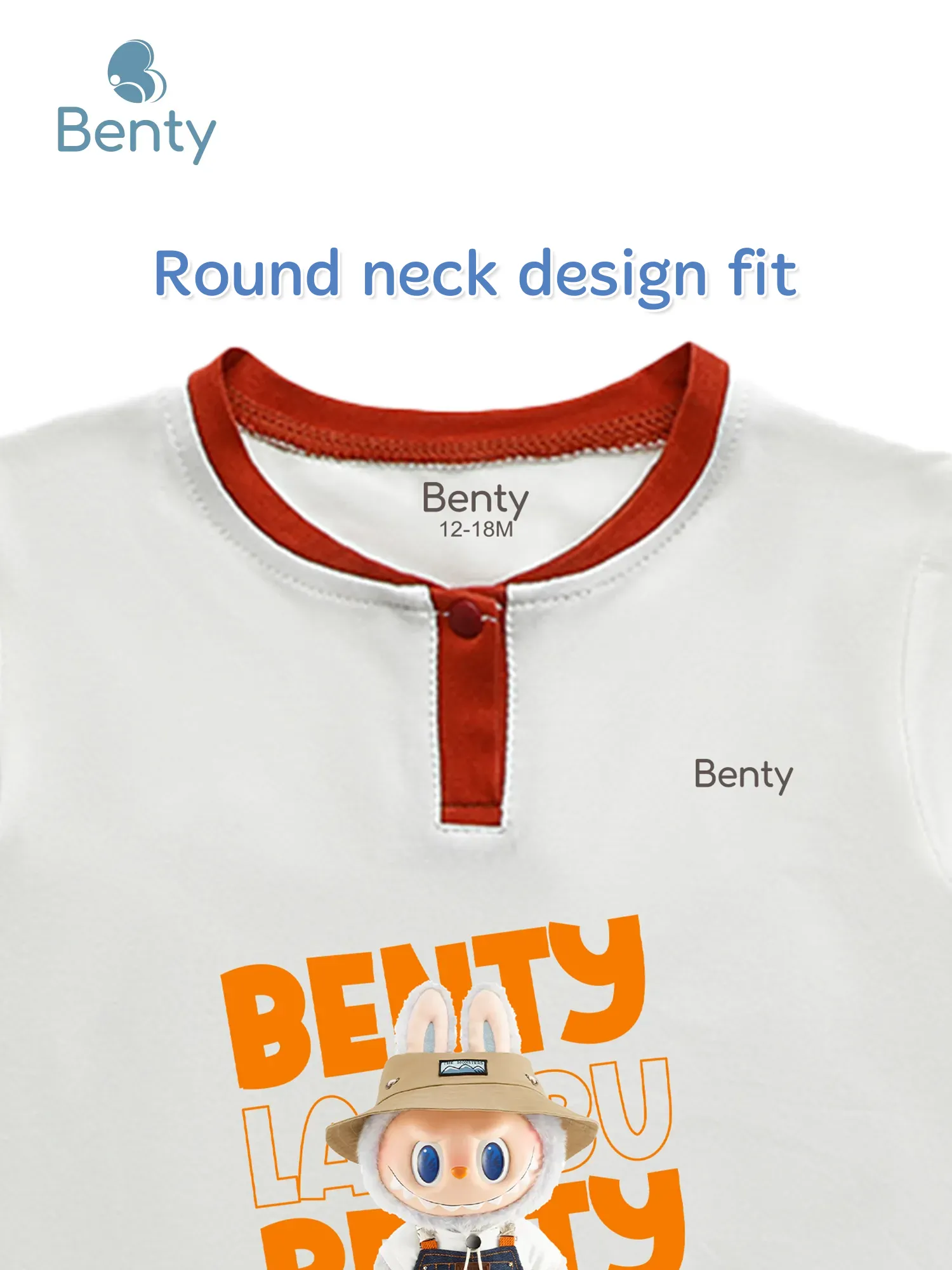 BENTY BT110 polo style short sleeve set with print, cool baby outfit