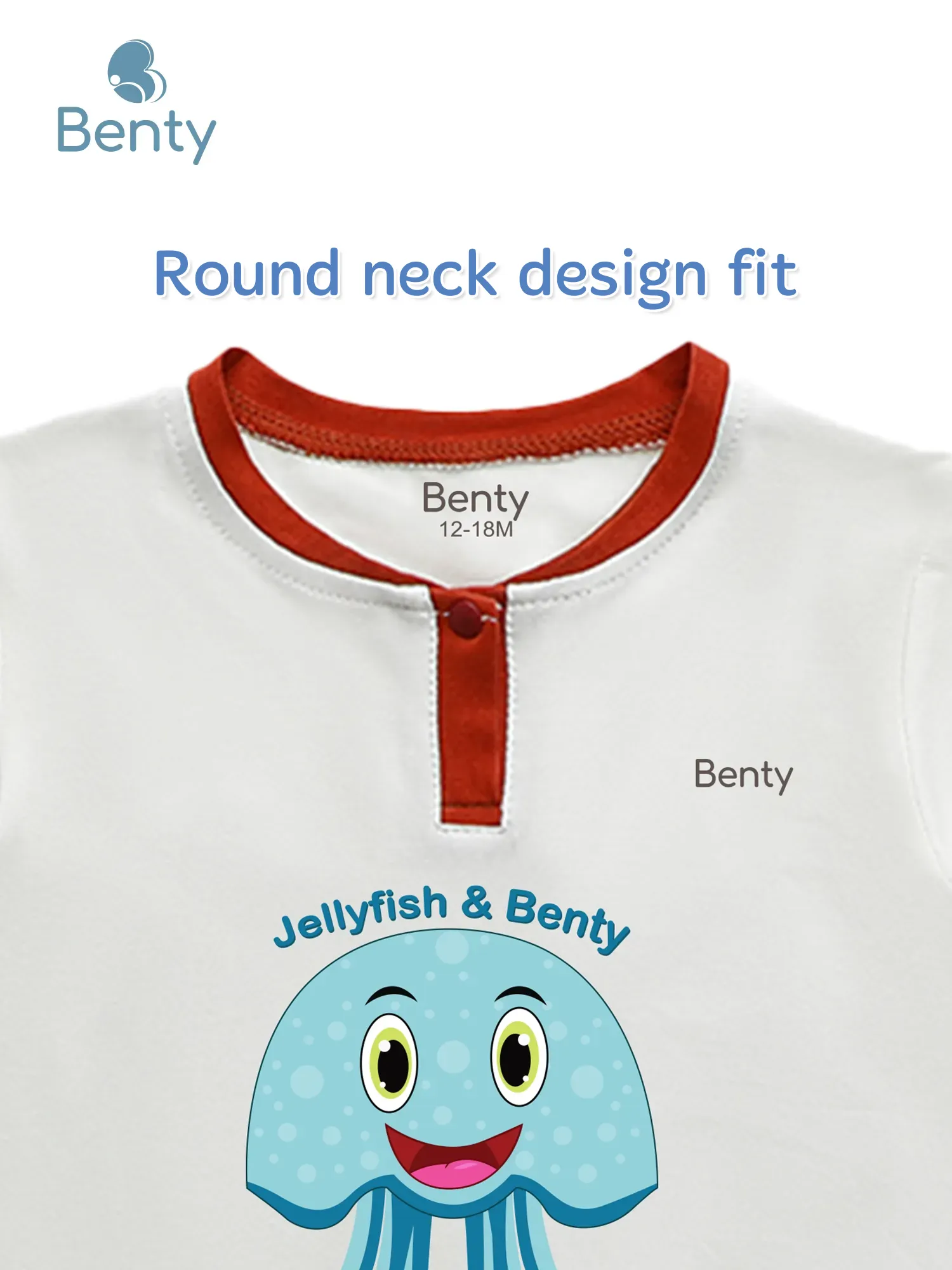 BENTY BT040 polo style short sleeve set with cute print, soft and cool fabric